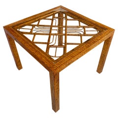 Brighton Style Tortoiseshell Chinoiserie Fretwork Bamboo Game and Dining Table
