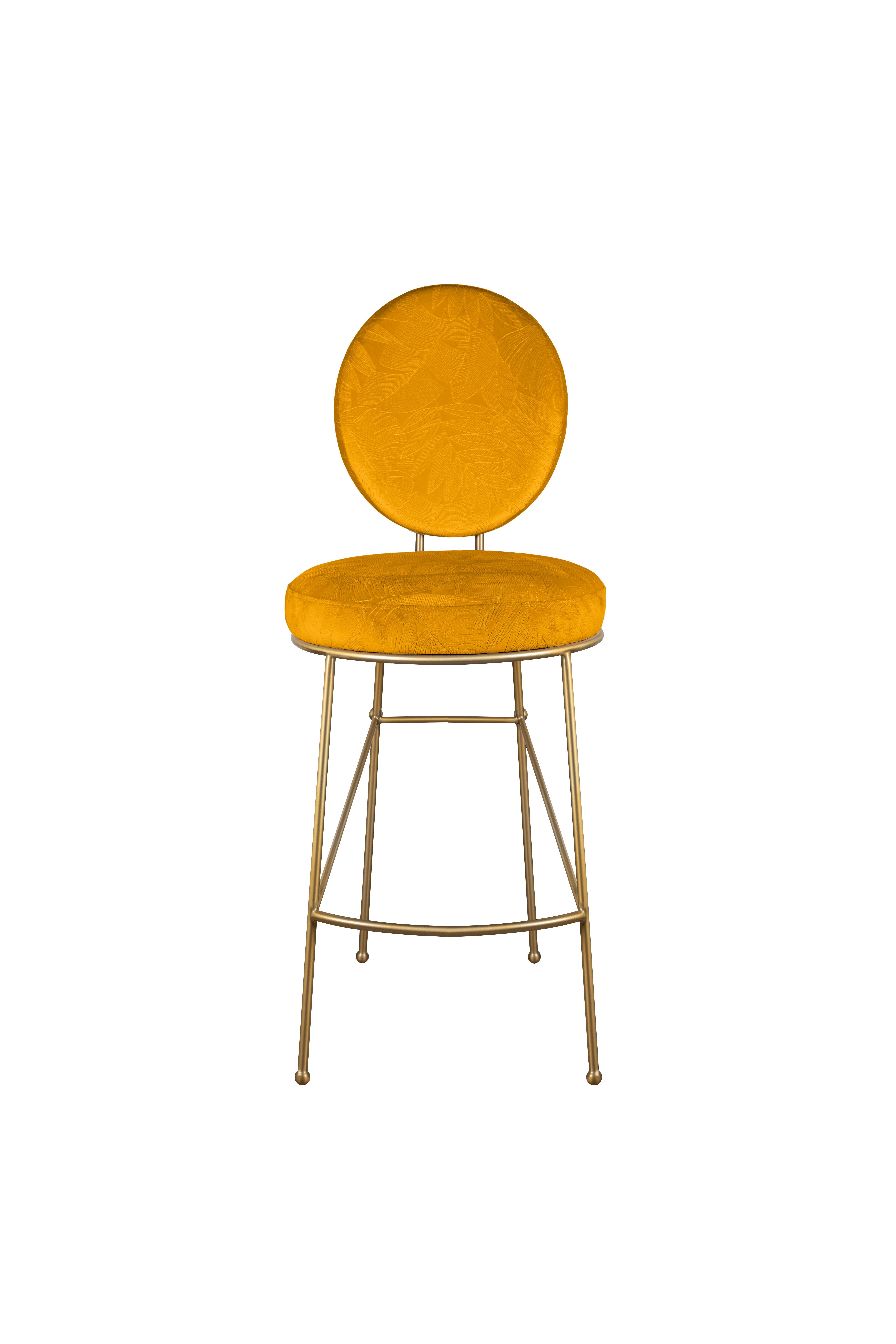Portuguese Mid-Century Modern Brigid Bar Chair Stainless Steel Made in Portugal by Ottiu For Sale