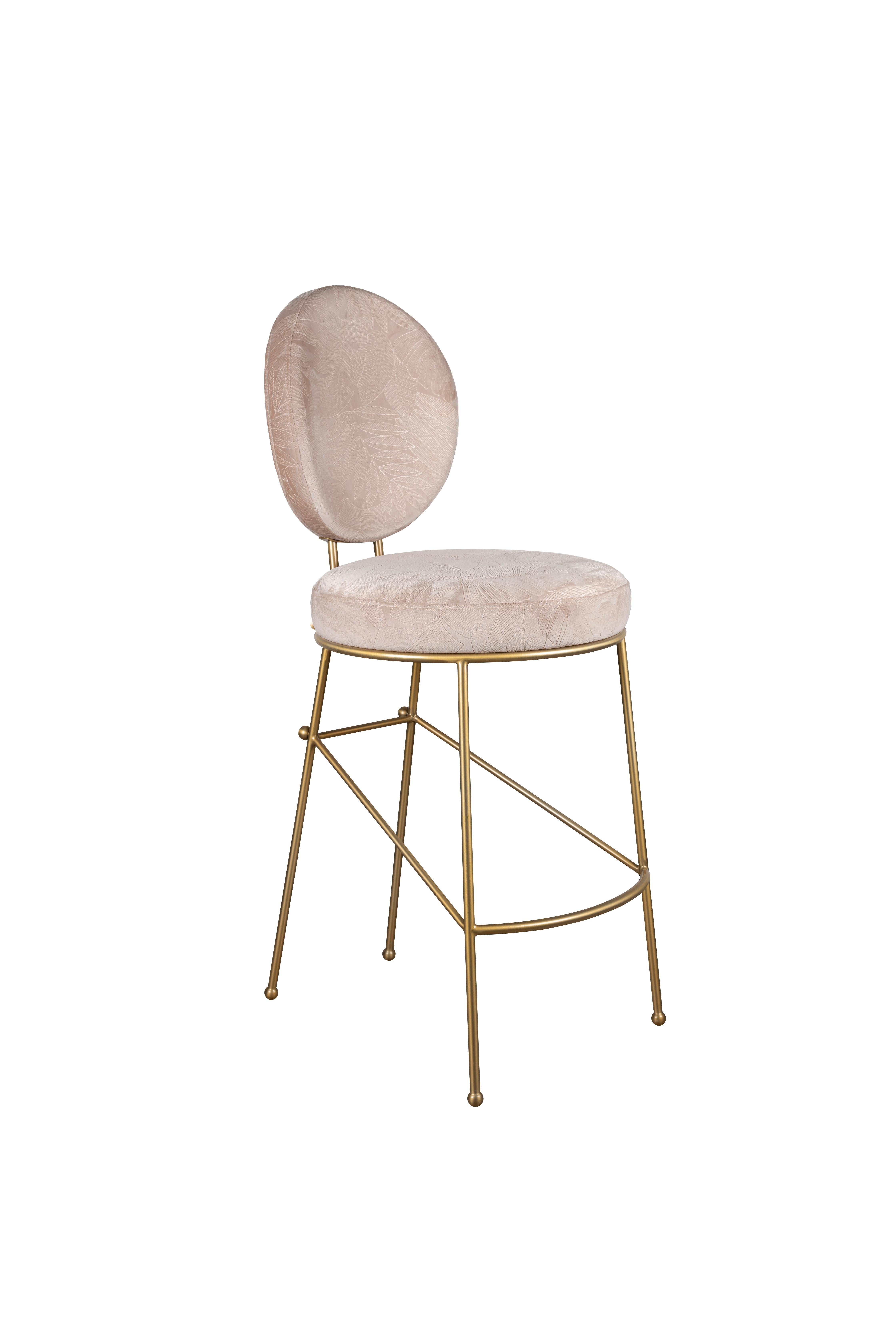 Mid-Century Modern Brigid Bar Chair Stainless Steel Made in Portugal by Ottiu In New Condition For Sale In RIO TINTO, PT