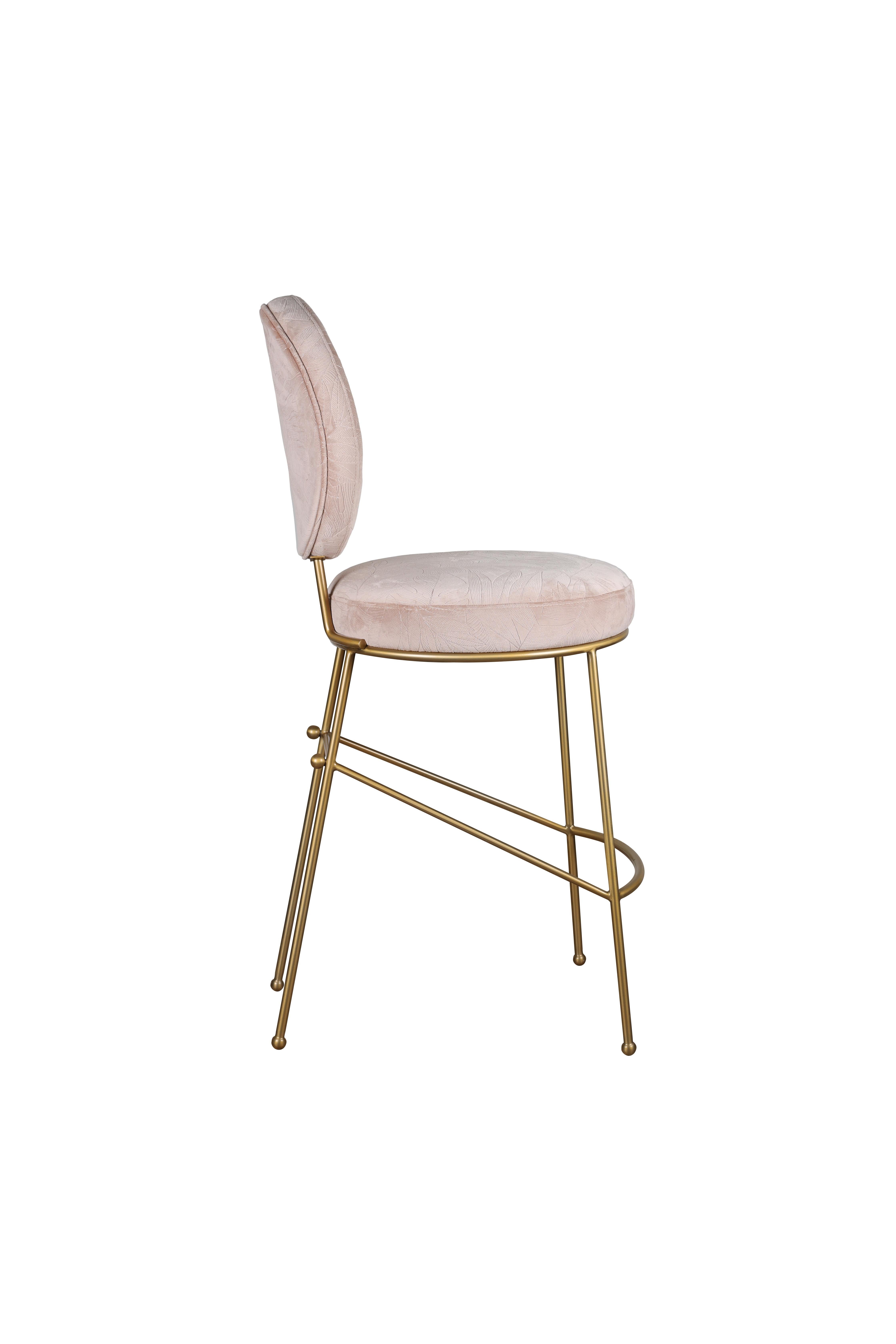 Contemporary Mid-Century Modern Brigid Bar Chair Stainless Steel Made in Portugal by Ottiu For Sale