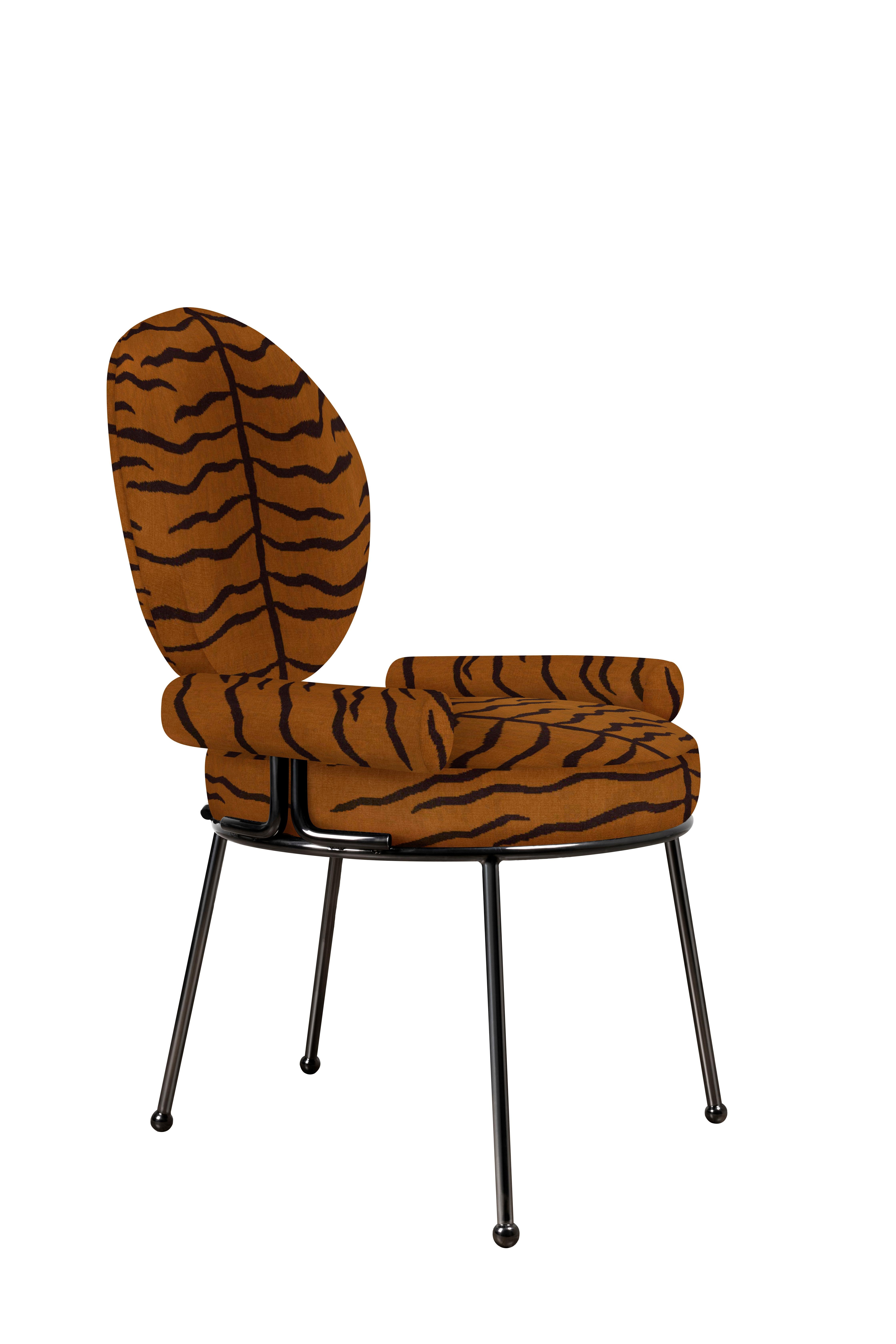 Mid-Century Modern Brigid II Dining Chair Steel Made in Portugal by Ottiu For Sale 2
