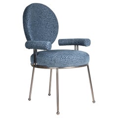 Mid-Century Modern Brigid III Dining Chair Boucle Stainless Steel