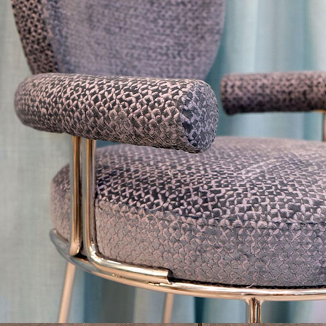 Mid-Century Modern Brigid III Dining Chair Stainless Steel Made in Portugal For Sale 3