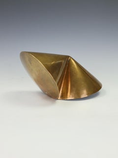 Mid-Century Modern British Abstract Bronze Sculpture by 'WD' – Dated 1966