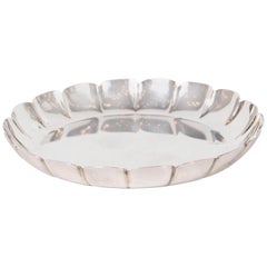 Mid-Century Modern British Scalloped Sterling Dish by Tuttle Silversmiths