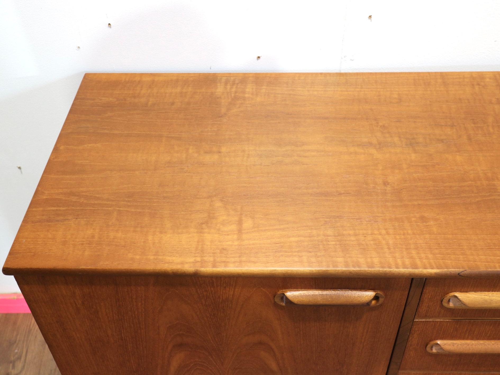 Mid Century Modern British Vintage Teak Sideboard Credenza Danish Style For Sale 4