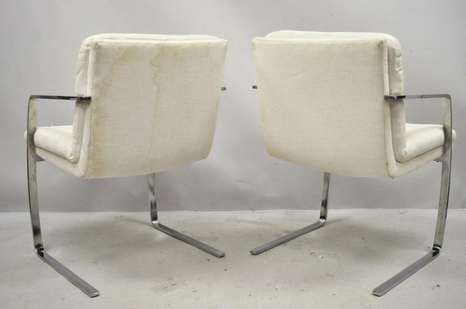 Mid Century Modern BRNO Style Chrom Freischwinger Lounge Arm Sessel (A) - ein Paar im Angebot 4