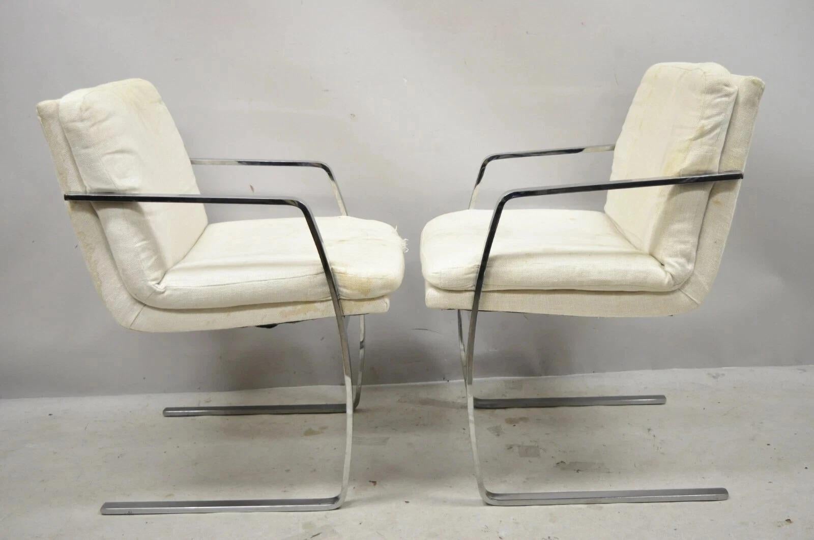 Mid Century Modern BRNO Style Chrom Freischwinger Lounge Arm Sessel (A) - ein Paar im Angebot 5