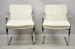Poltrone da salotto a sbalzo cromate in stile BRNO del Mid Century Modern (A) - una coppia