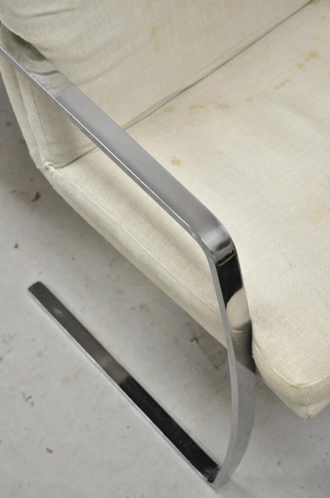 Mid Century Modern BRNO Style Chrom Freischwinger Lounge Arm Sessel (A) - ein Paar im Angebot 1