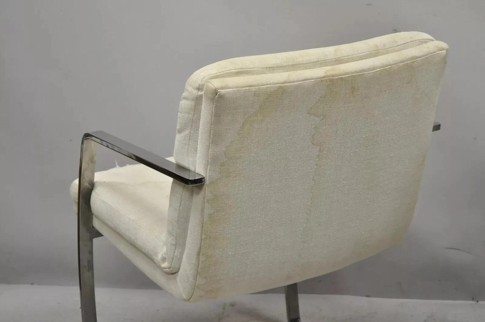 Mid Century Modern BRNO Style Chrom Freischwinger Lounge Arm Sessel (A) - ein Paar im Angebot 2