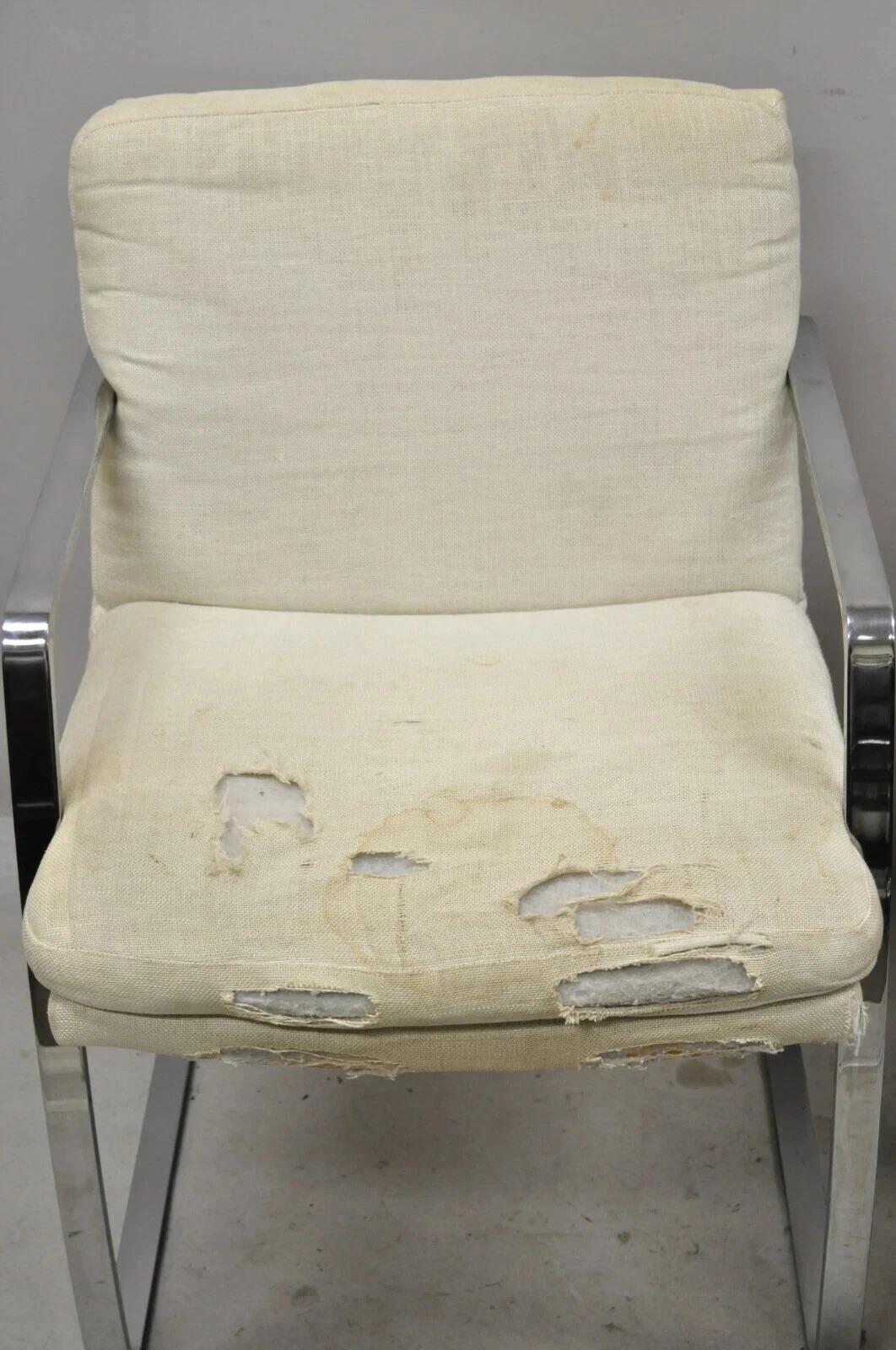 20ième siècle Chaises à bras luge chromées de style The Moderns BRNO (C) - une paire en vente