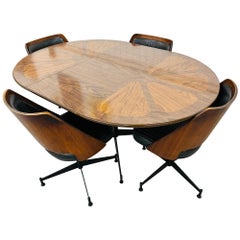 Mid-Century Modern Brody Walnut Dining Set