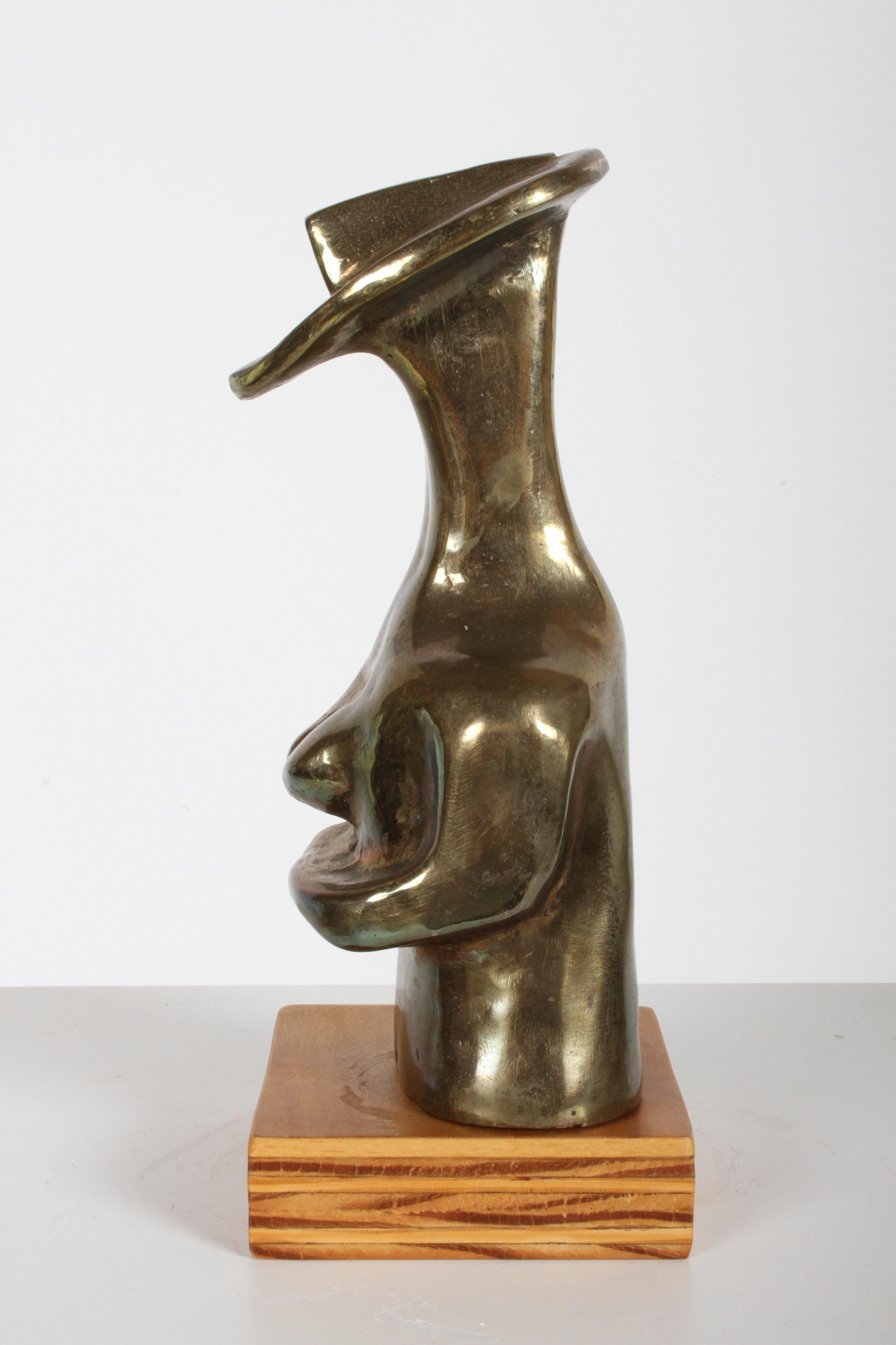 Mid-Century Modern Bronze African Cubist Nude Female Sculpture, Picasso Style 2