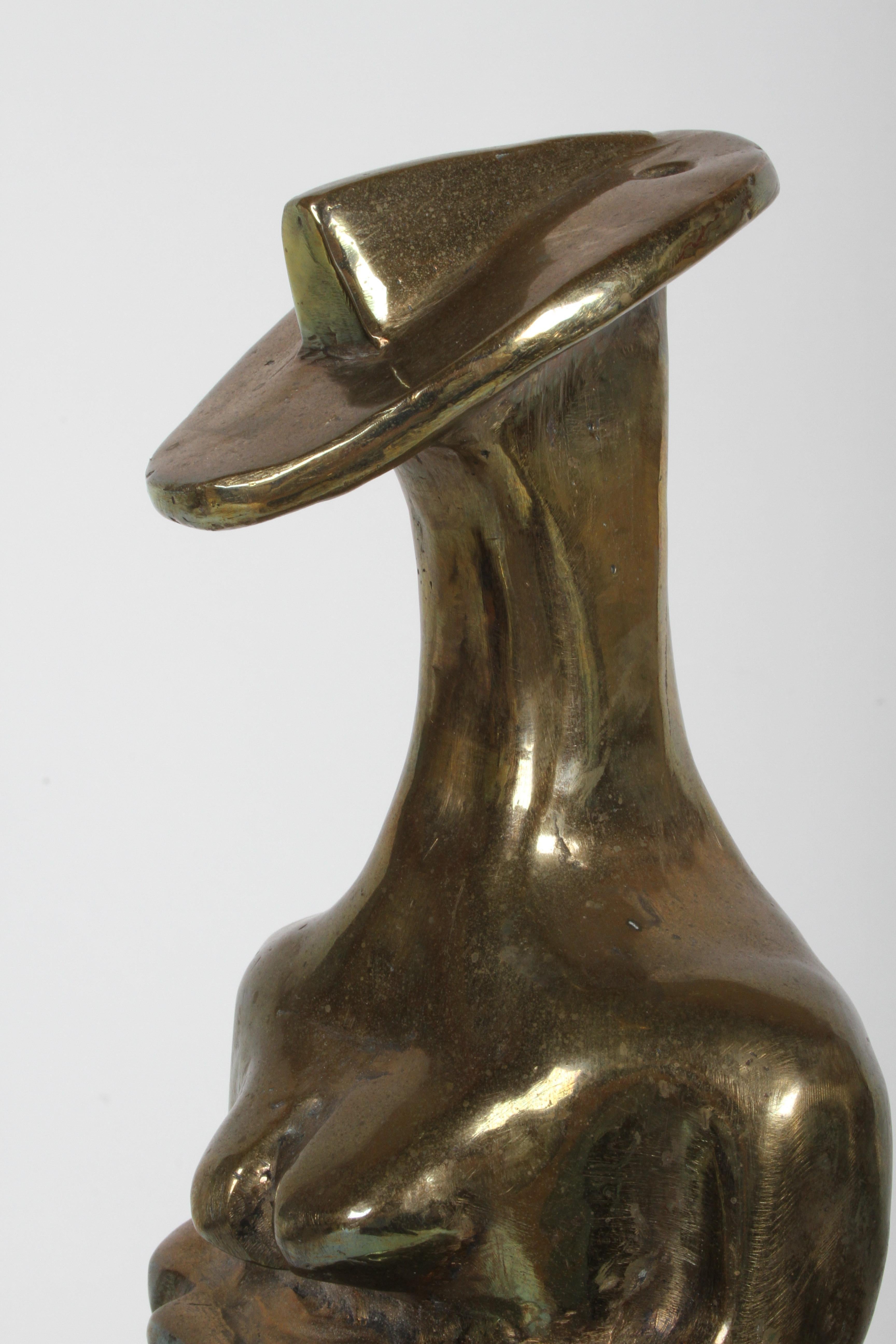 Mid-Century Modern Bronze African Cubist Nude Female Sculpture, Picasso Style 3