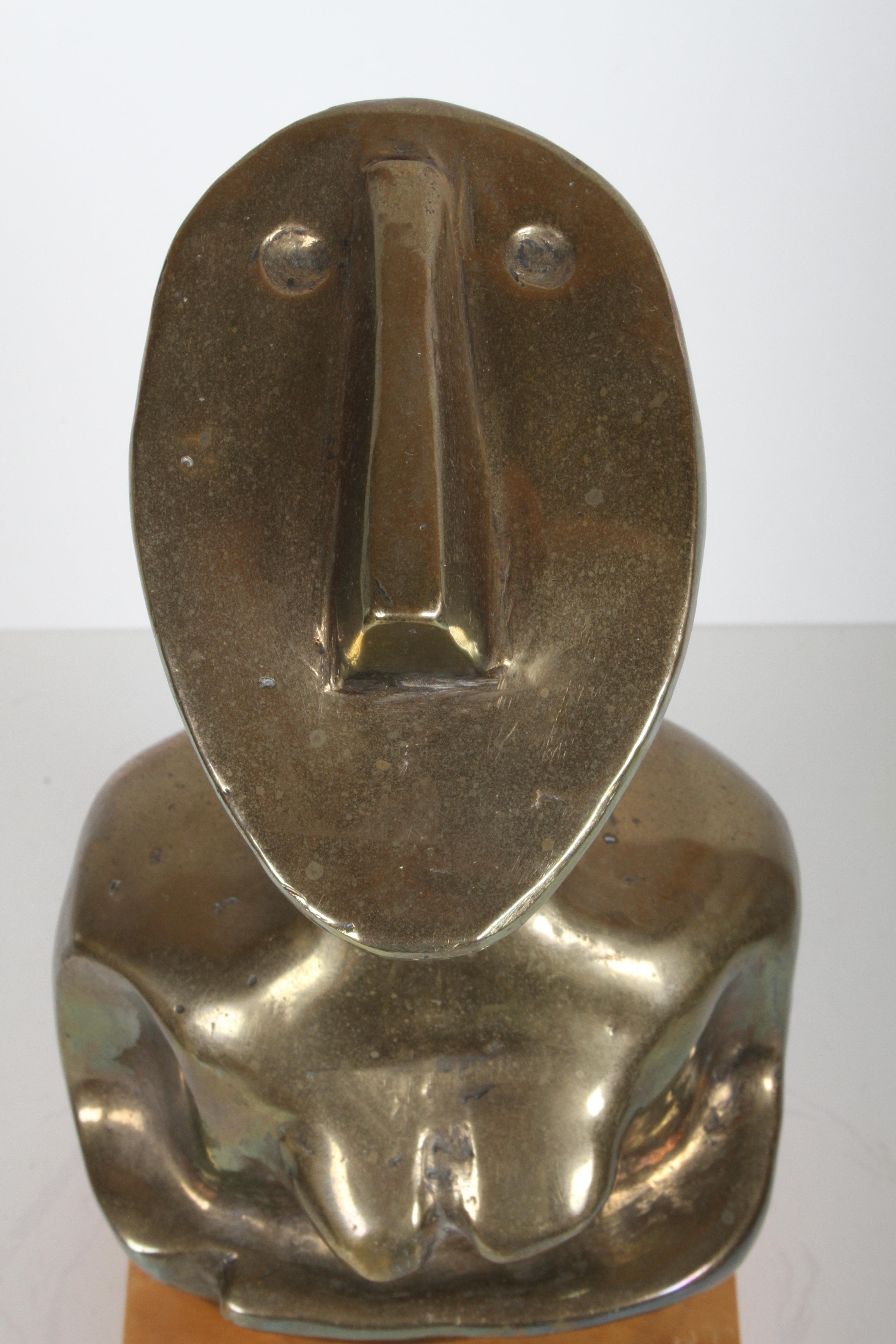 Mid-Century Modern Bronze African Cubist Nude Female Sculpture, Picasso Style 5