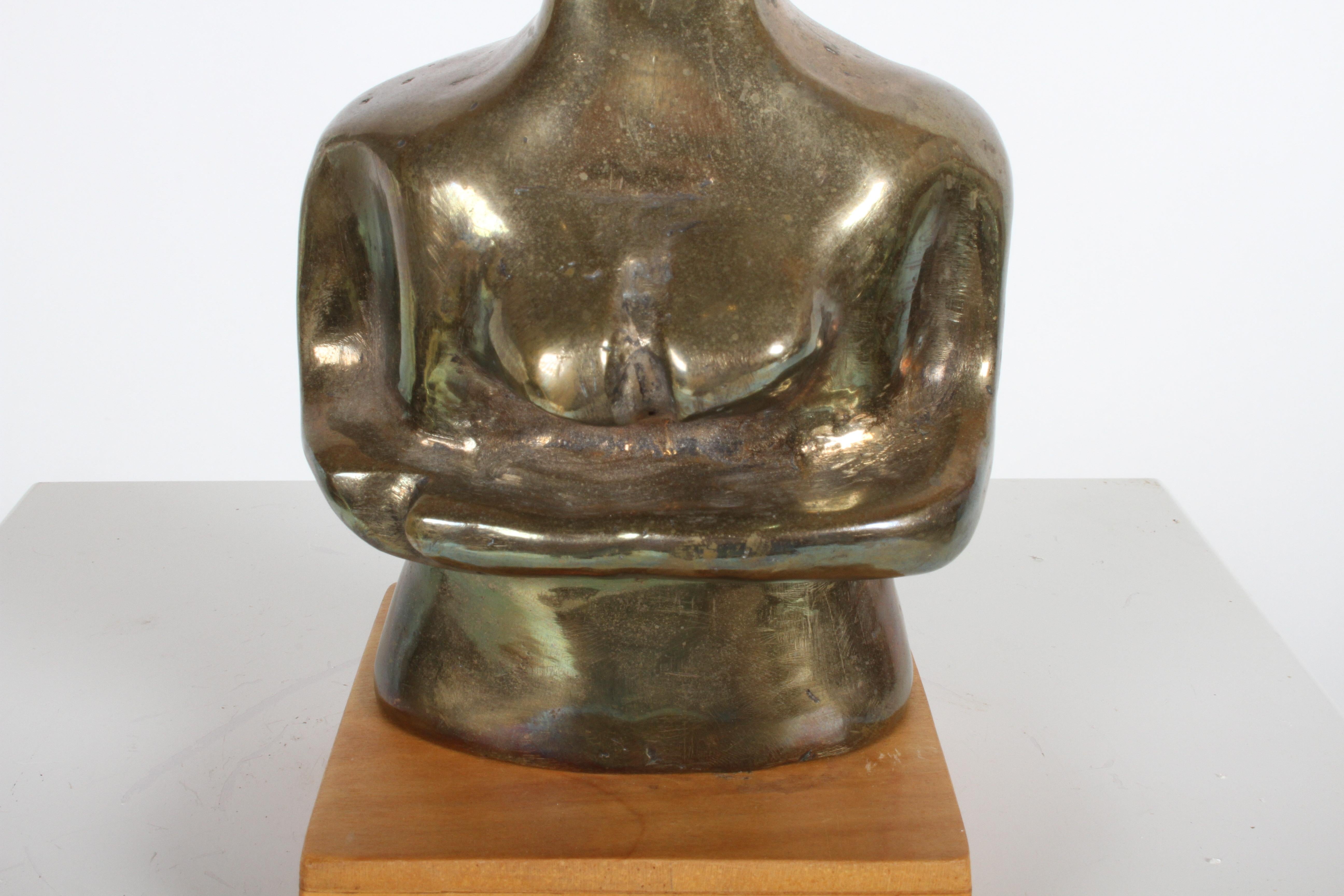 Mid-Century Modern Bronze African Cubist Nude Female Sculpture, Picasso Style 6