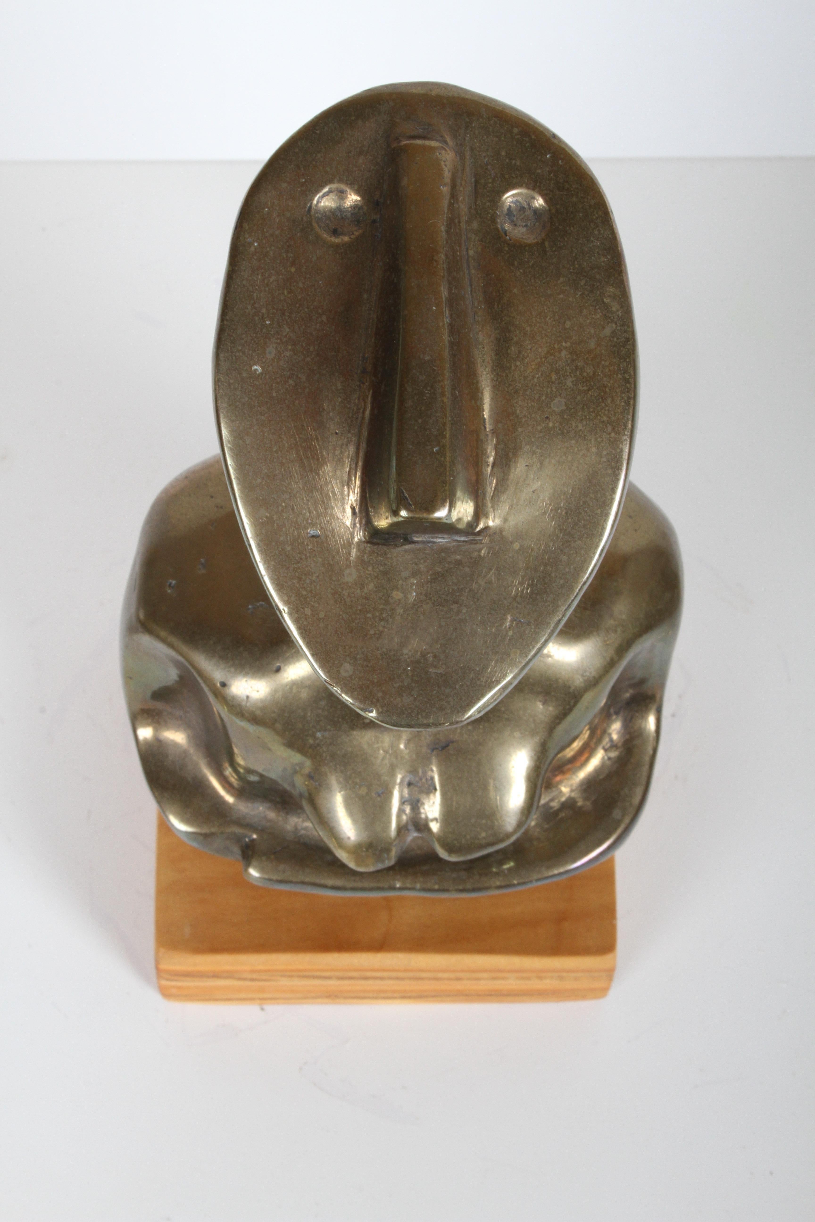 Mid-Century Modern Bronze African Cubist Nude Female Sculpture, Picasso Style 8