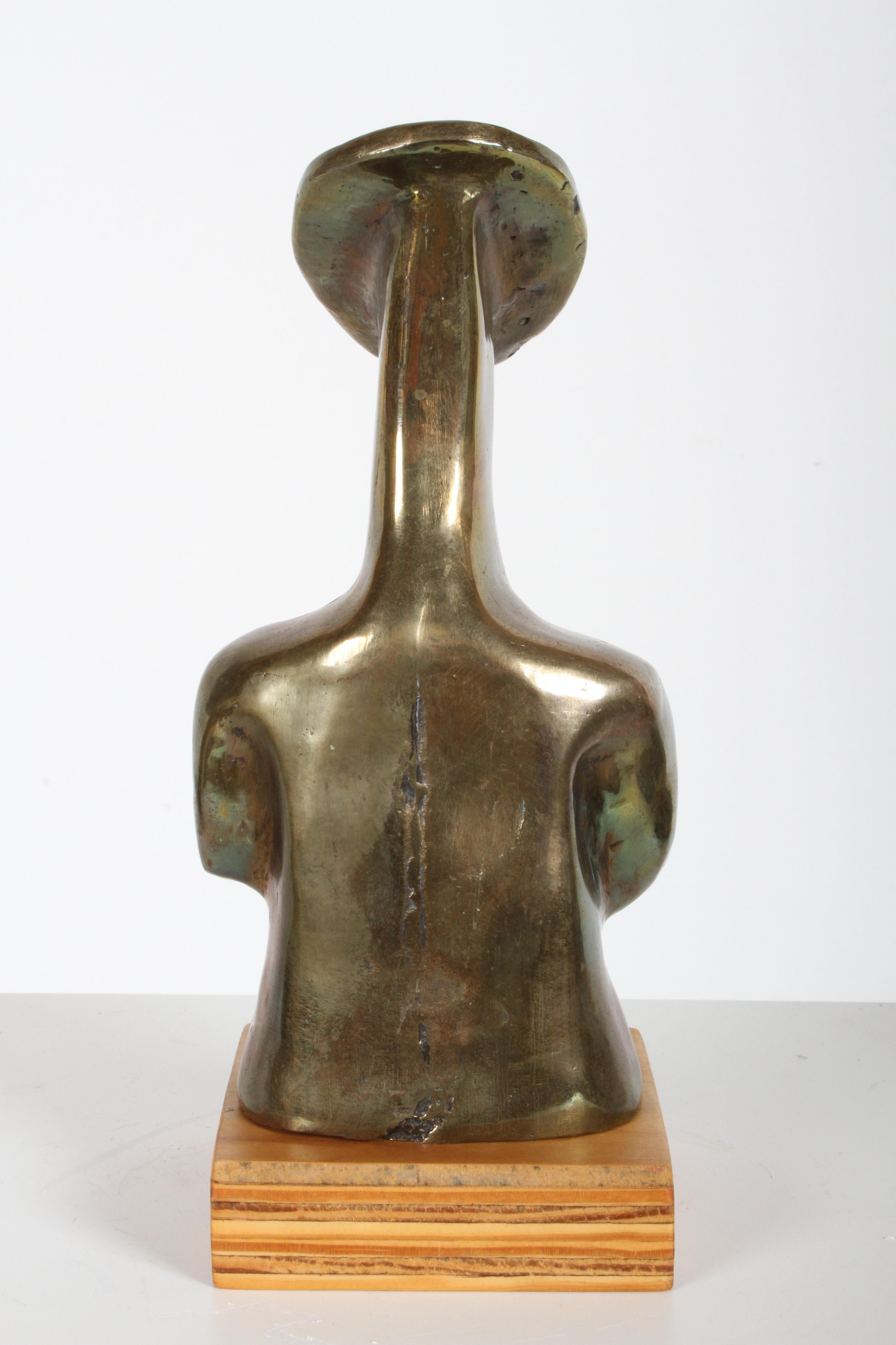 Mid-20th Century Mid-Century Modern Bronze African Cubist Nude Female Sculpture, Picasso Style