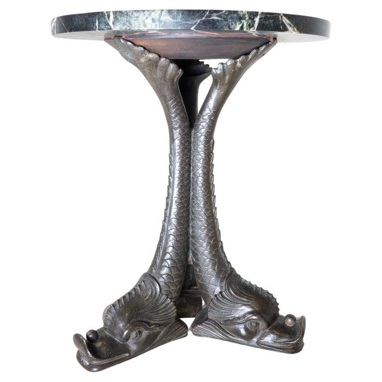 Mid-Century Modern Bronze and Marble Side Table In Good Condition For Sale In Brussels, BE