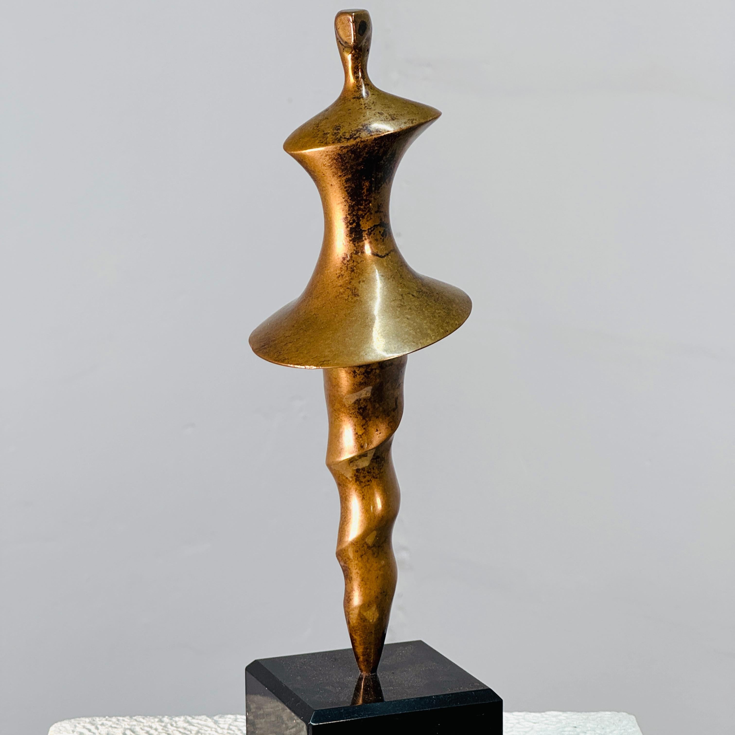 Mid Century Modern bronze ‘Ballerina’ on marble pedestal. For Sale 3