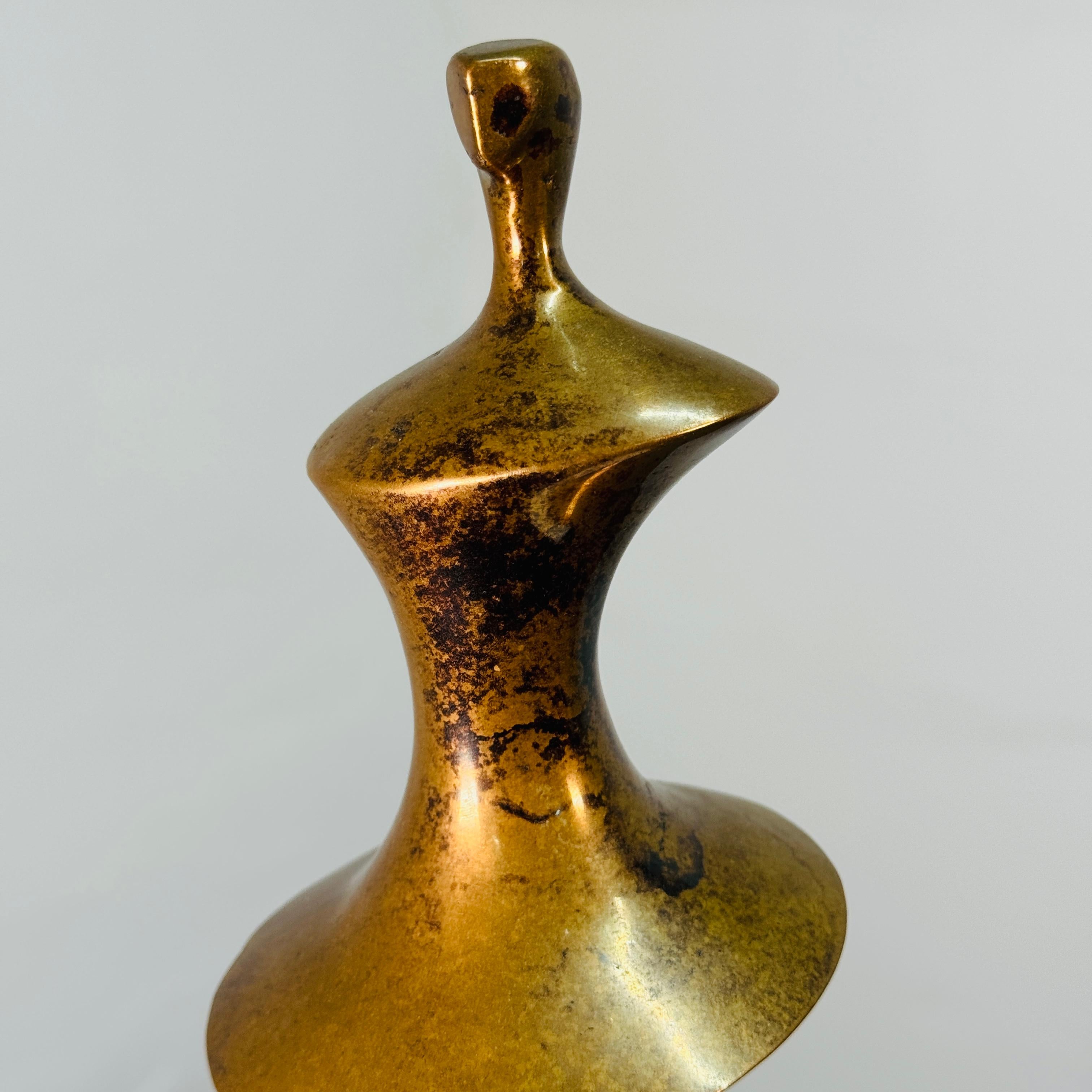 Bronze Mid Century Modern bronze ‘Ballerina’ on marble pedestal. For Sale