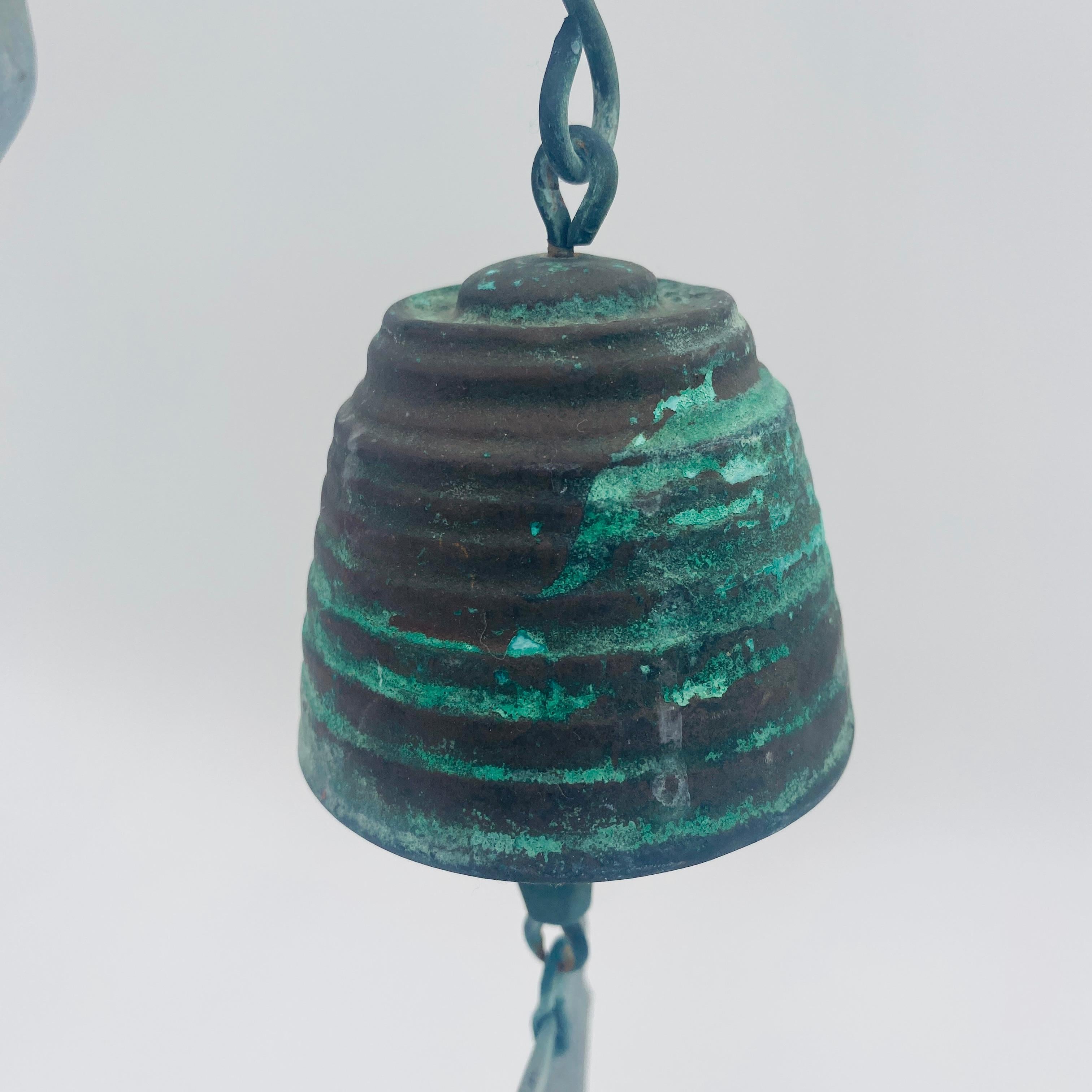 Mid-Century Modern Bronze Bell Wind Chime by Jeff Cross For Sale 5