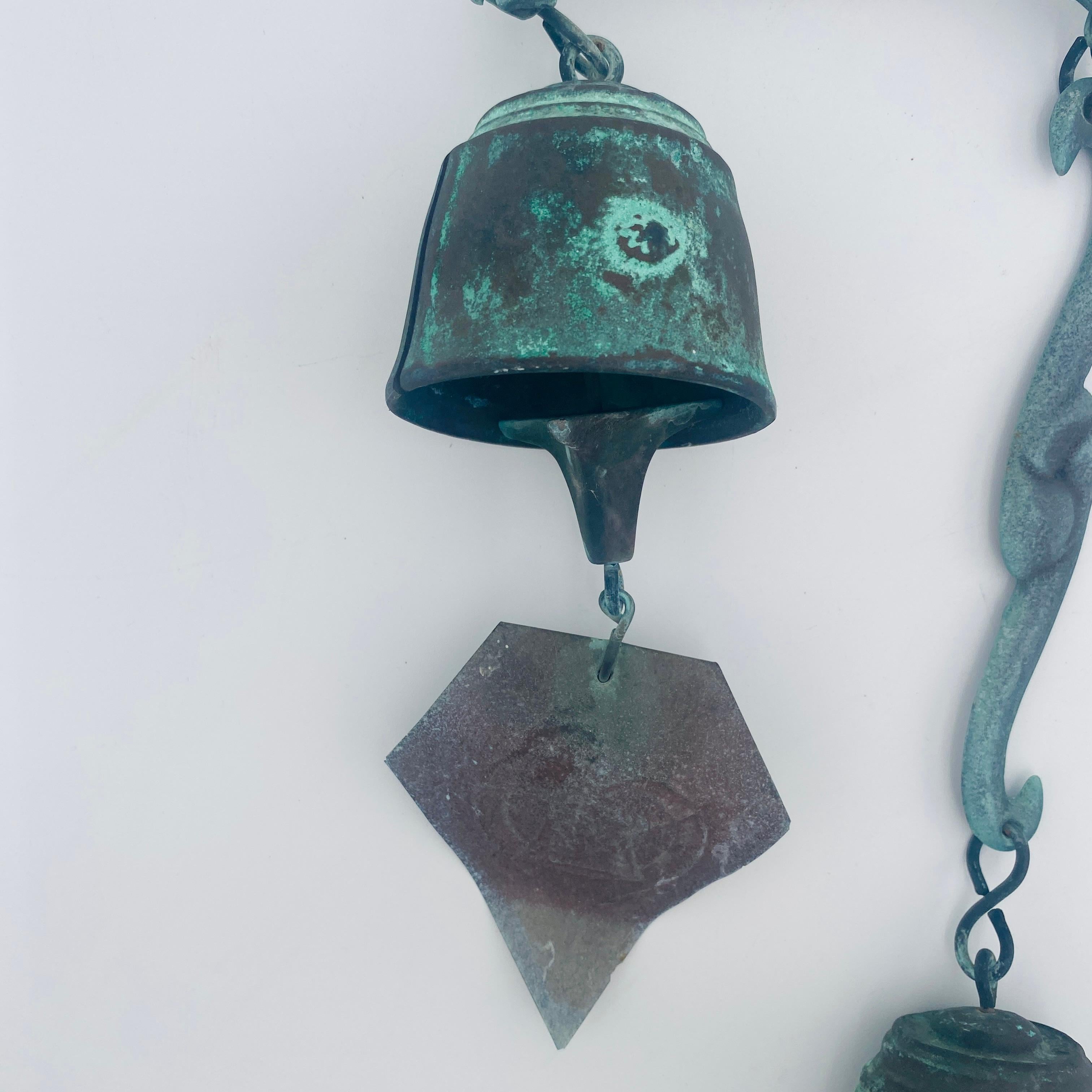 Mid-20th Century Mid-Century Modern Bronze Bell Wind Chime by Jeff Cross For Sale