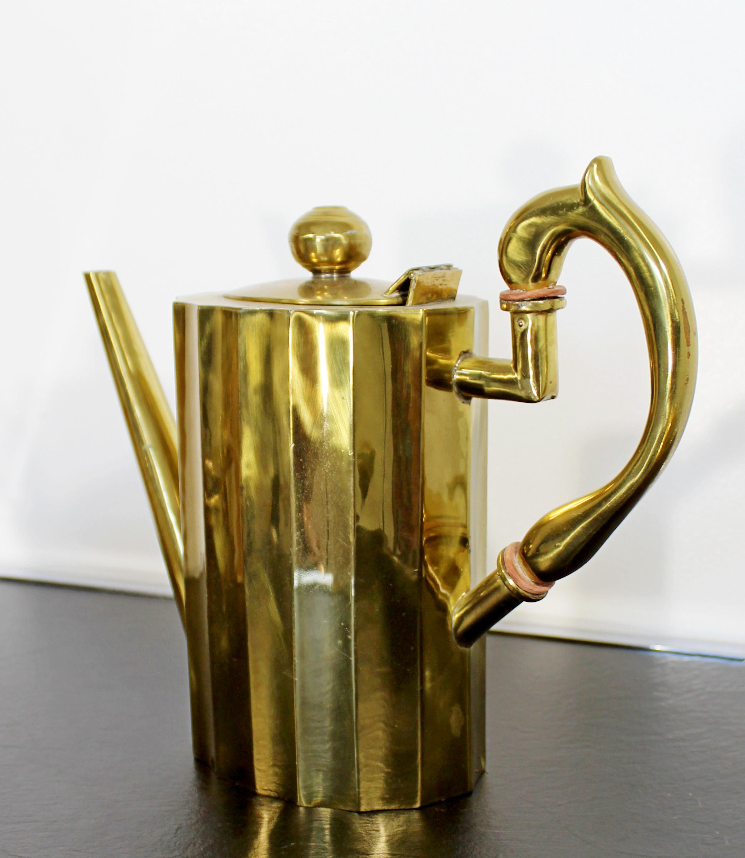 Mexican Mid-Century Modern Bronze Brass Coffee Tea Set Attr. J. Jiminez Made in Mexico
