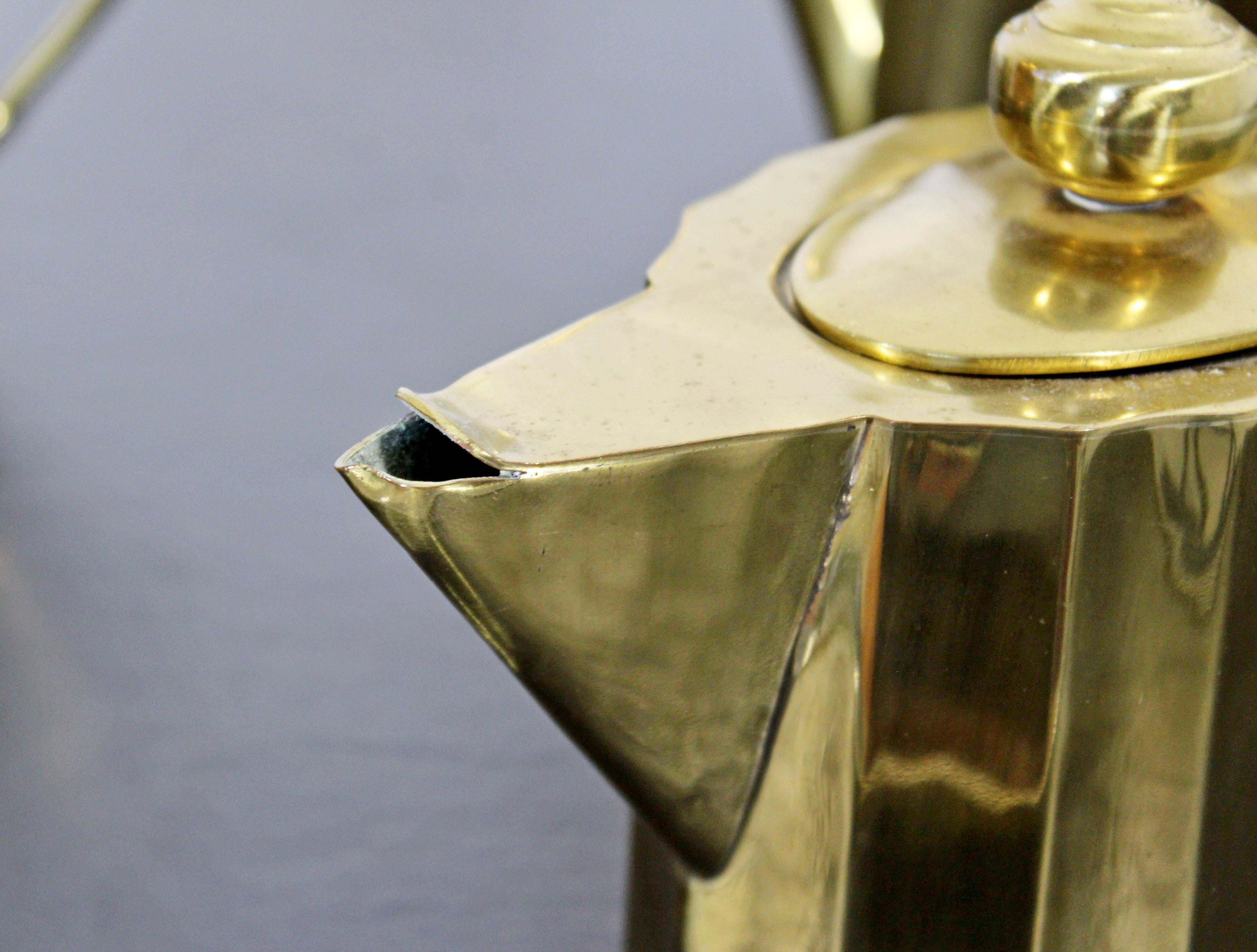 20th Century Mid-Century Modern Bronze Brass Coffee Tea Set Attr. J. Jiminez Made in Mexico