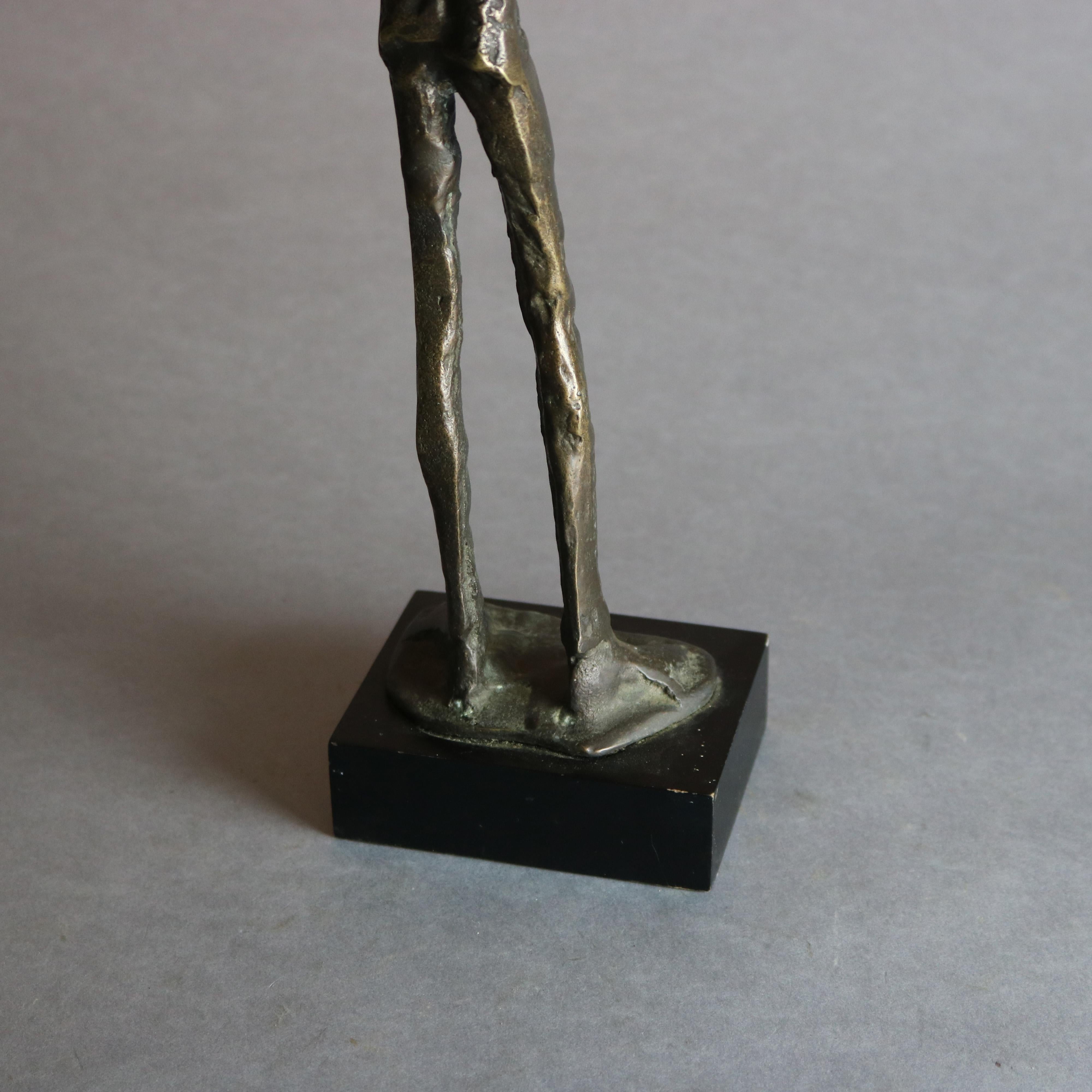 Mid-Century Modern Bronze Brutalist Violinist Sculpture, Circa 1960 3