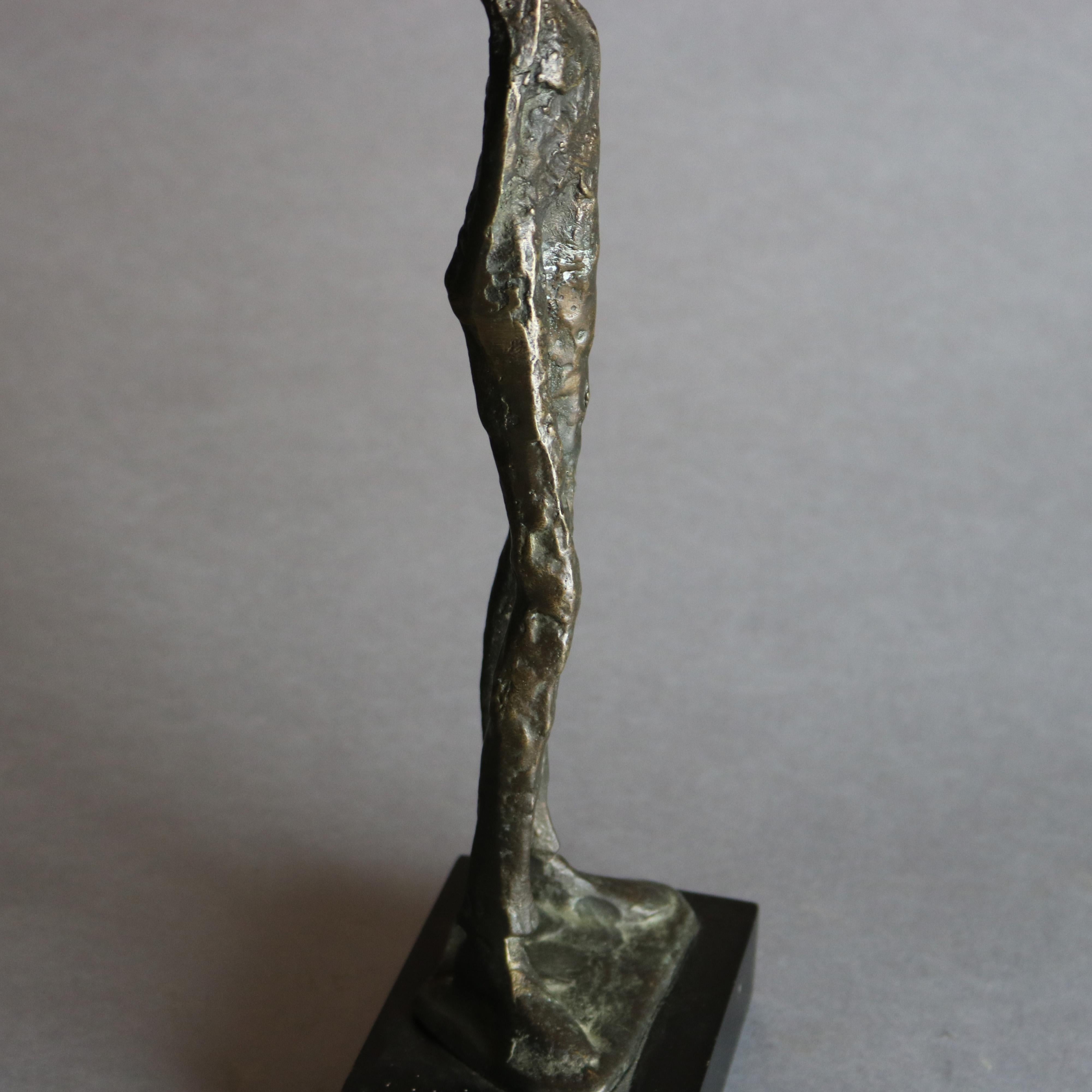 Mid-Century Modern Bronze Brutalist Violinist Sculpture, Circa 1960 In Good Condition In Big Flats, NY