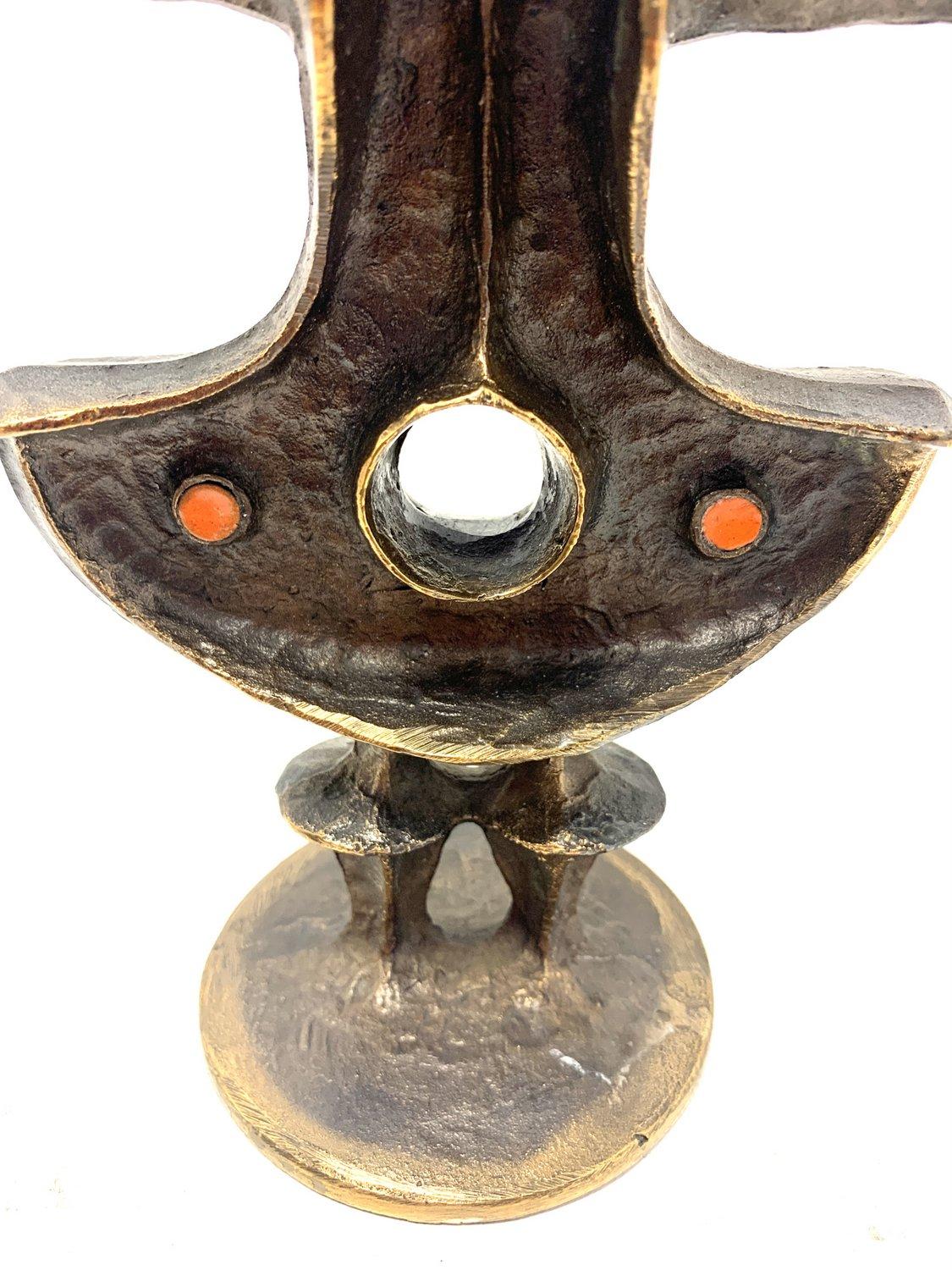Mid-20th Century Mid-century modern bronze candelabra by Zoltan Pap (50112)