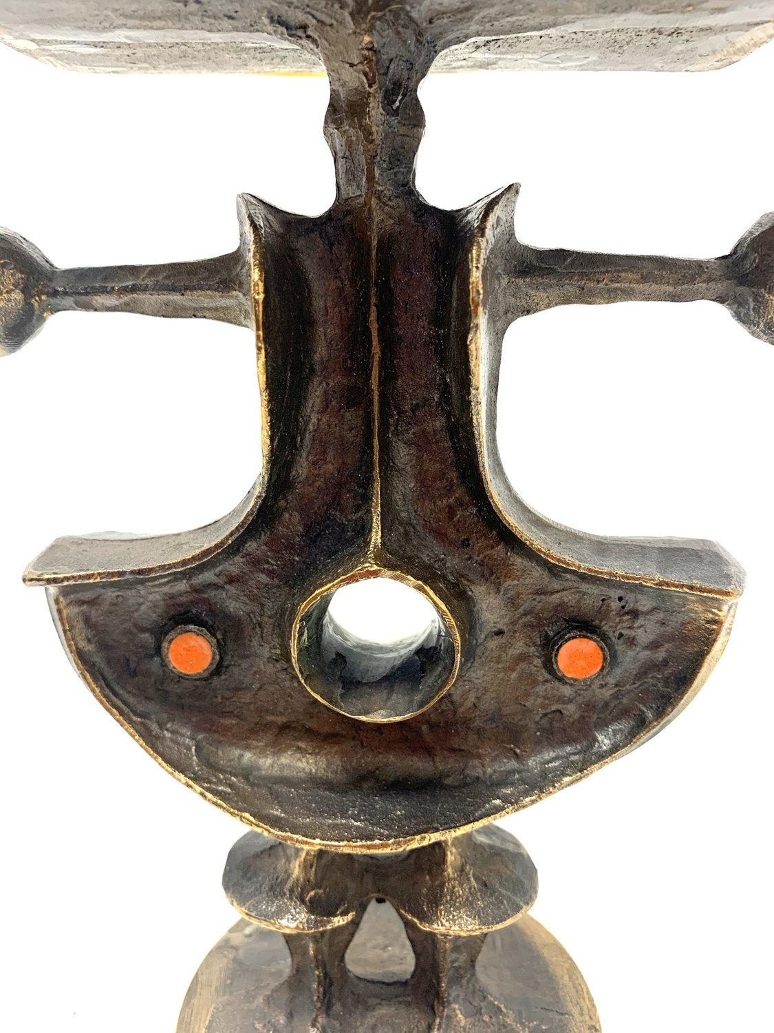 Mid-century modern bronze candelabra by Zoltan Pap (50112) 2