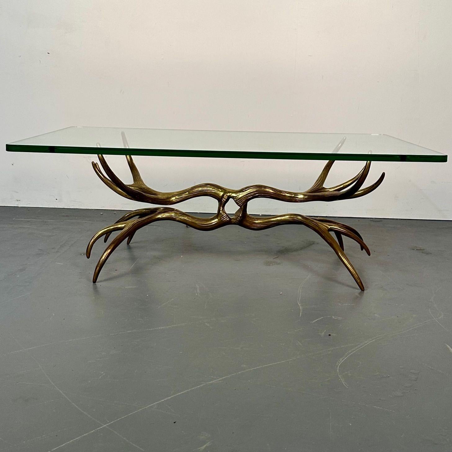 Mid-Century Modern Bronze Coffee / Cocktail Table, Willy Daro Style, Brass 10