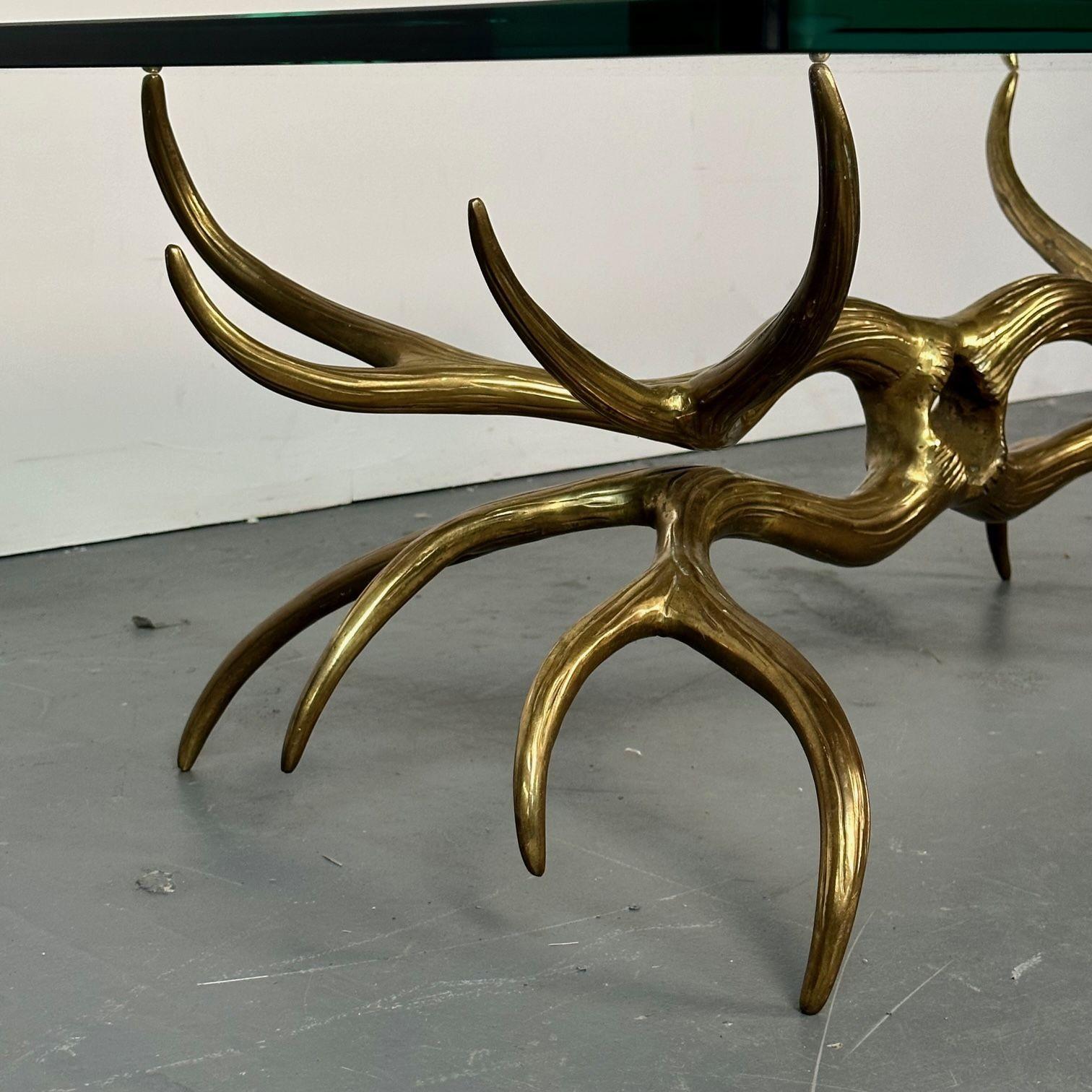 Mid-Century Modern Bronze Coffee / Cocktail Table, Willy Daro Style, Brass 11