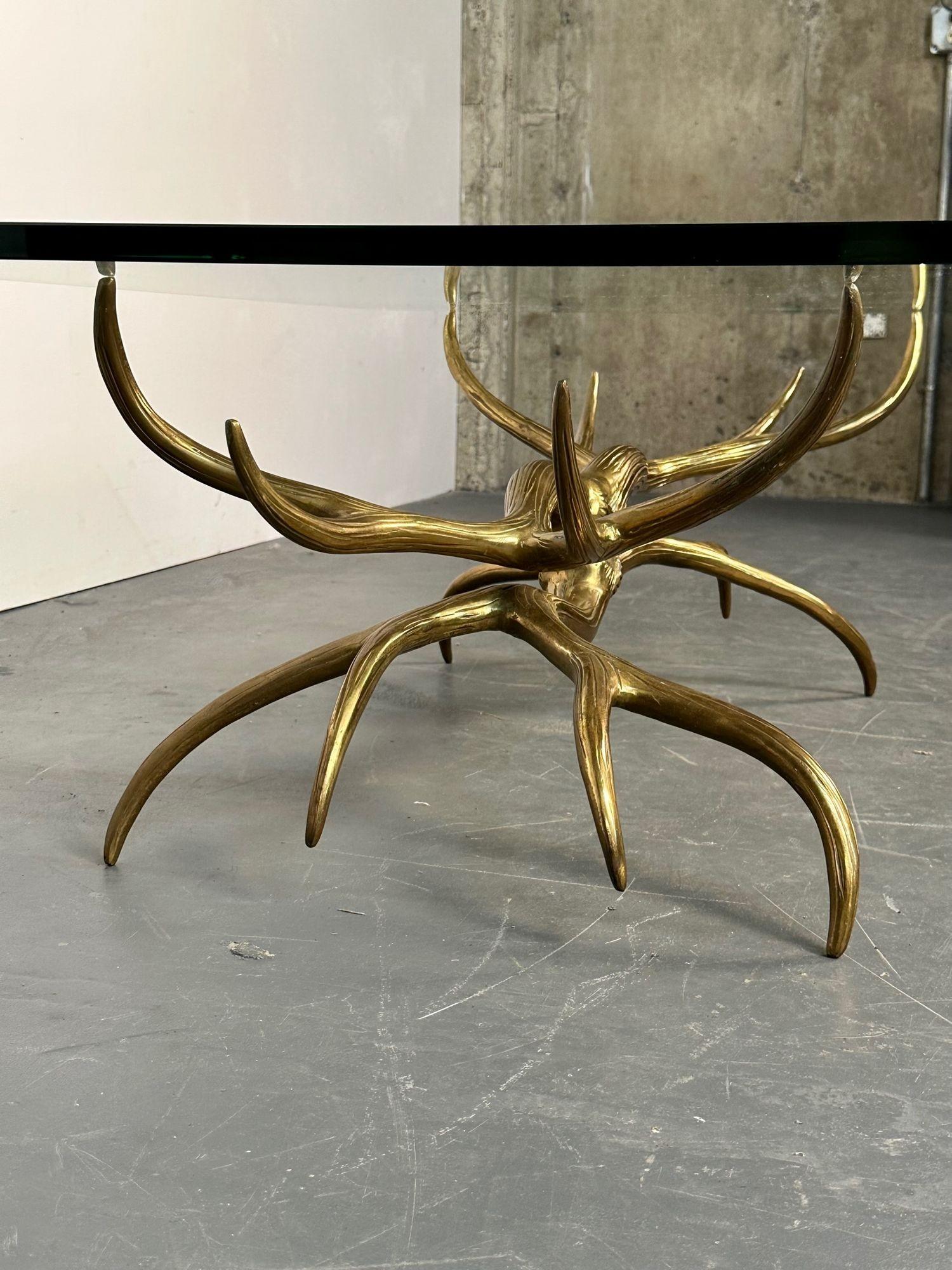Mid-Century Modern Bronze Coffee / Cocktail Table, Willy Daro Style, Brass 12