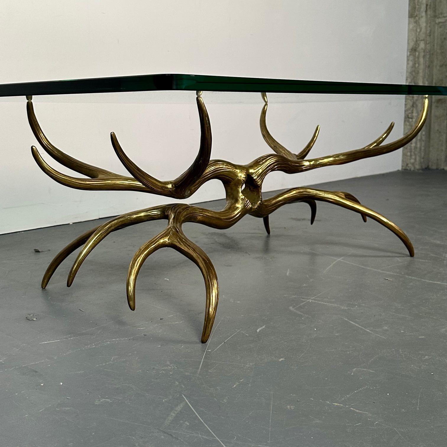 Mid-Century Modern Bronze Coffee / Cocktail Table, Willy Daro Style, Brass 13