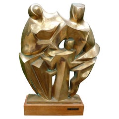 Scultura cubista in bronzo della metà del secolo scorso, firmata F. Prosperi
