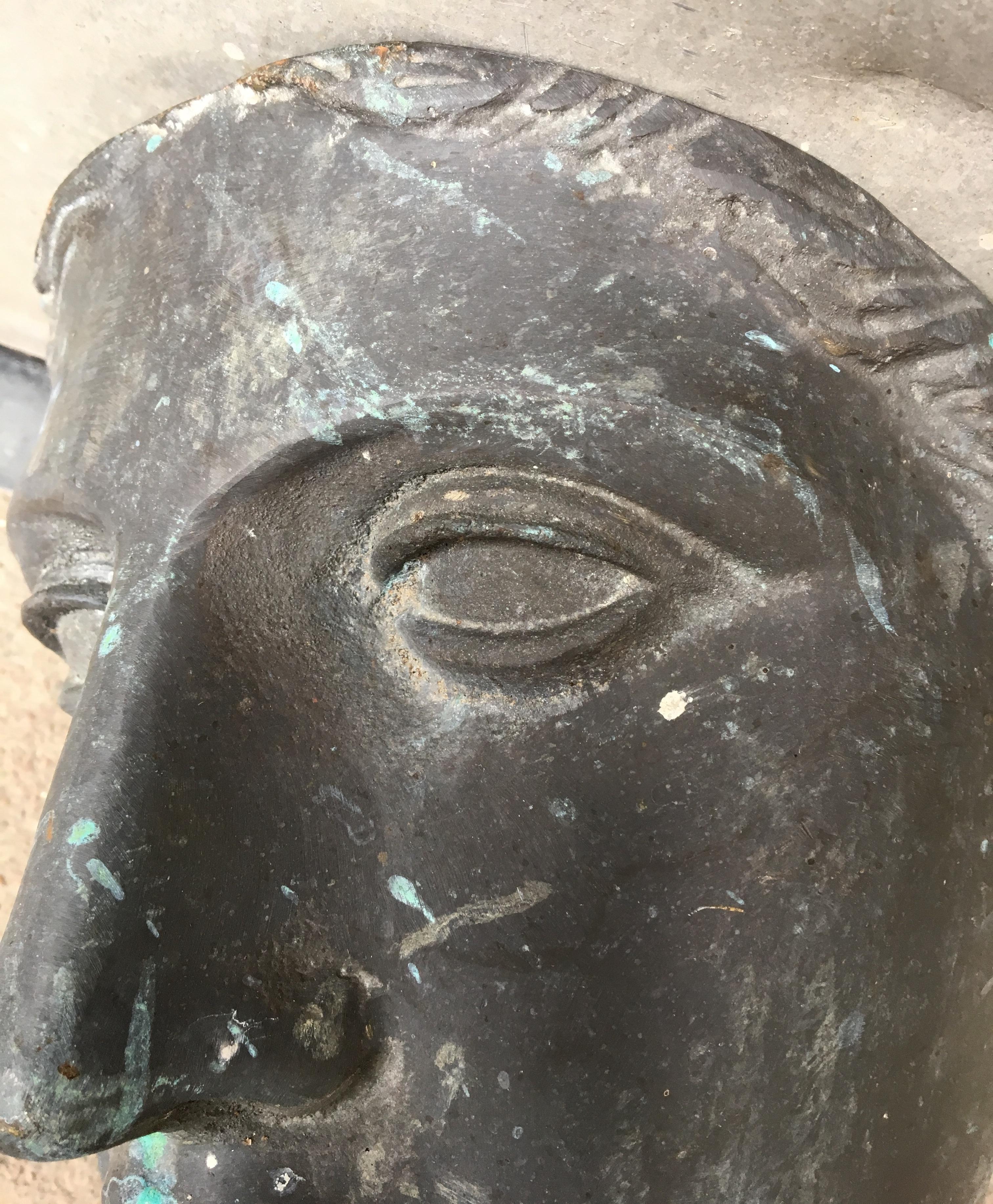 Hand-Crafted Mid-Century Modern Bronze Face Female Mask Sculpture 