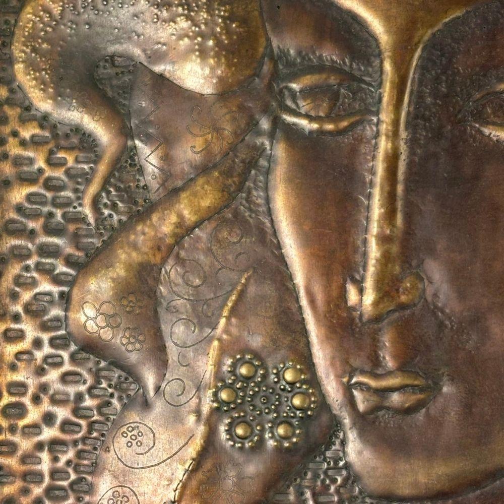Mid-century modern bronze female head wall decoration For Sale 4
