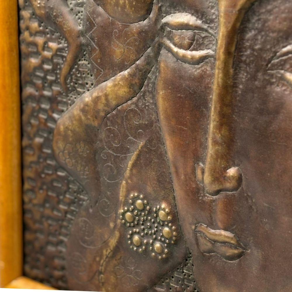 Bronze Mid-century modern bronze female head wall decoration For Sale