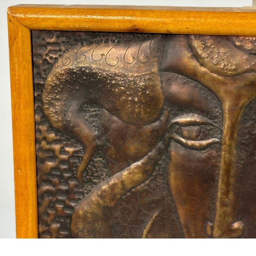 Mid-century modern bronze female head wall decoration For Sale 1
