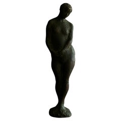 Mid Century Modern Bronze Weibliche Statue