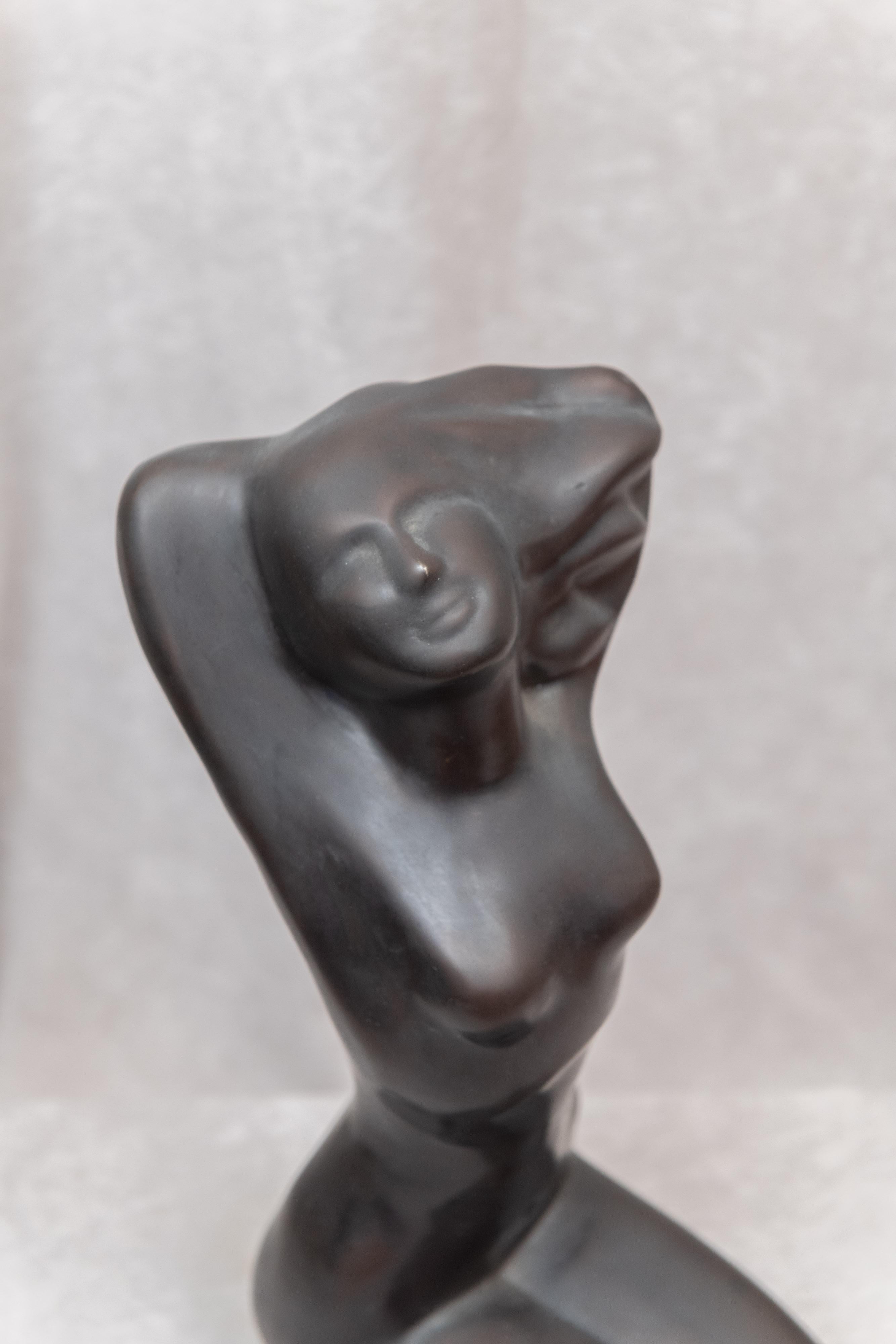 American Mid-Century Modern Bronze Figure of a Seated Nude