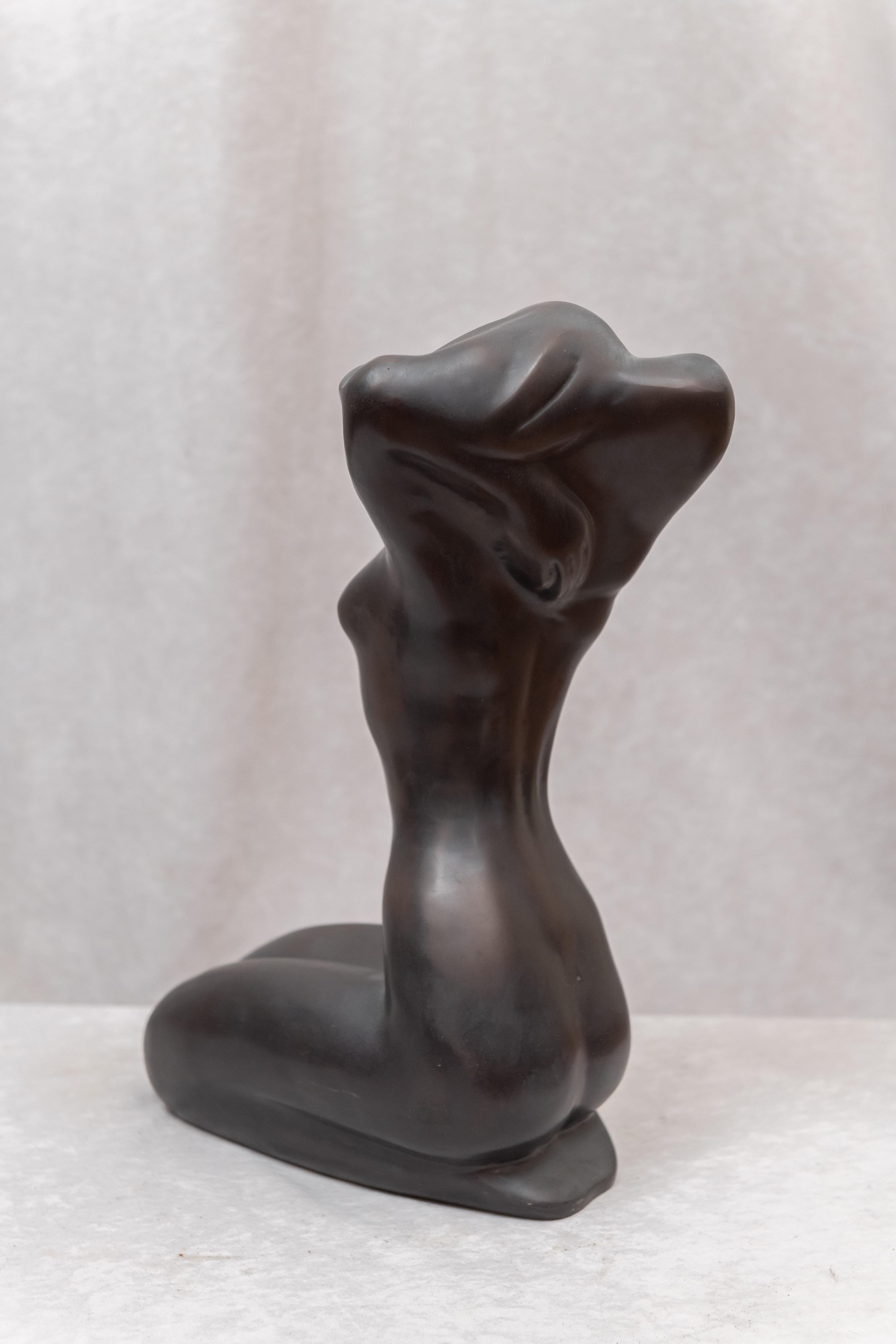 Mid-Century Modern Bronze Figure of a Seated Nude In Excellent Condition In Petaluma, CA