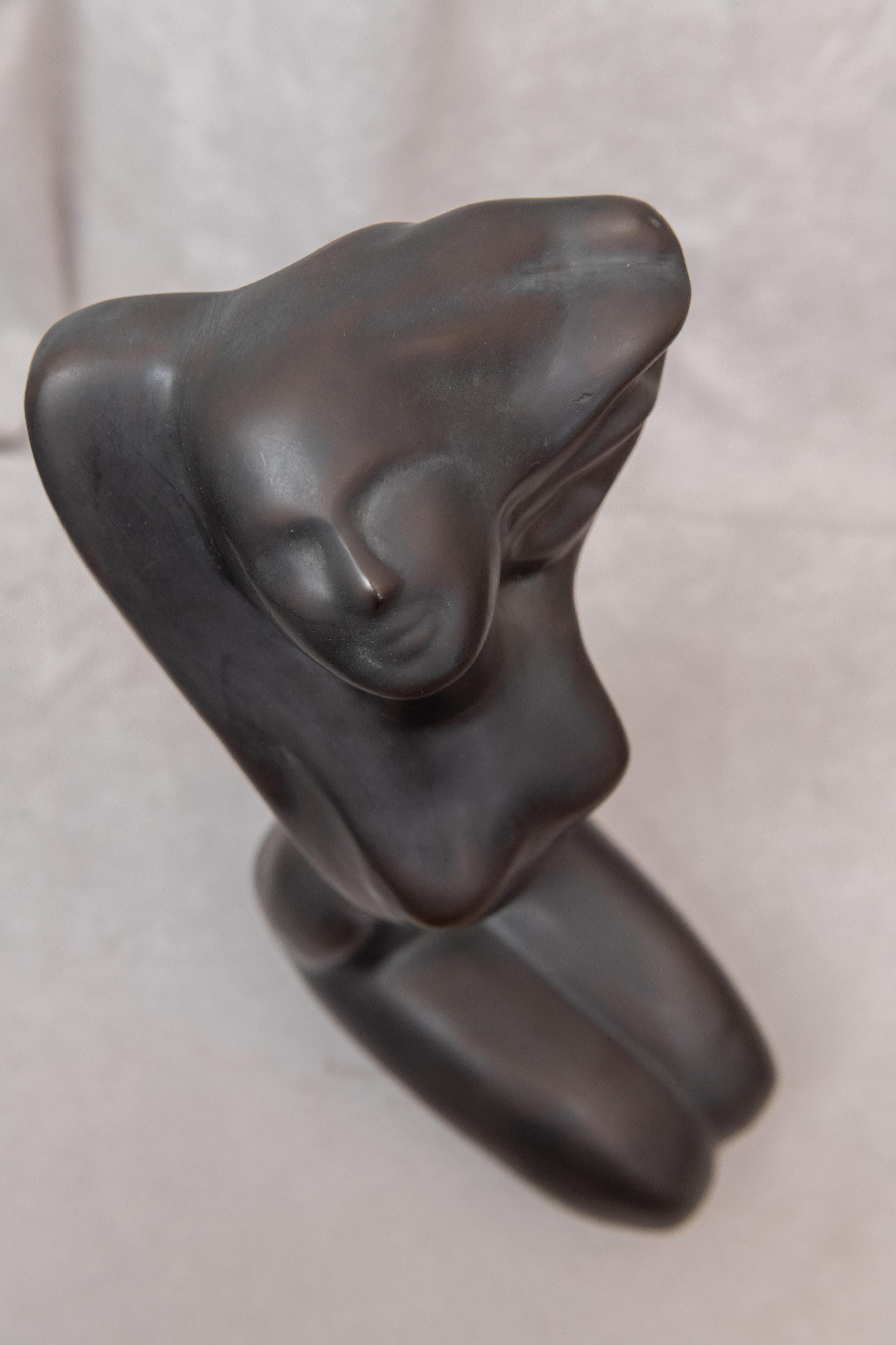 Mid-Century Modern Bronze Figure of a Seated Nude 2