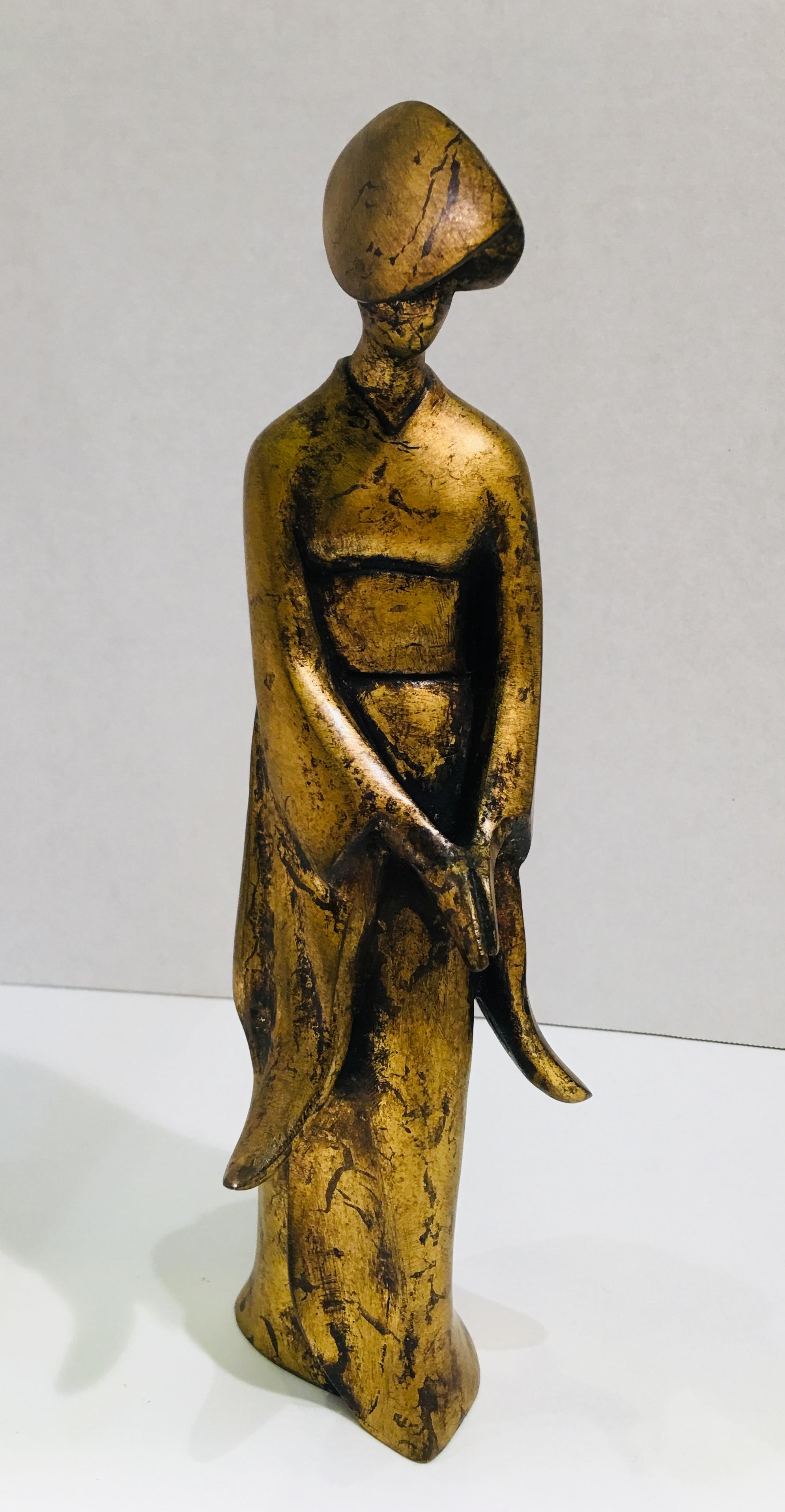 Mid-Century Modern Bronze Figurines Trio of Japanese Women Awa Odori Dancers In Excellent Condition In Tustin, CA
