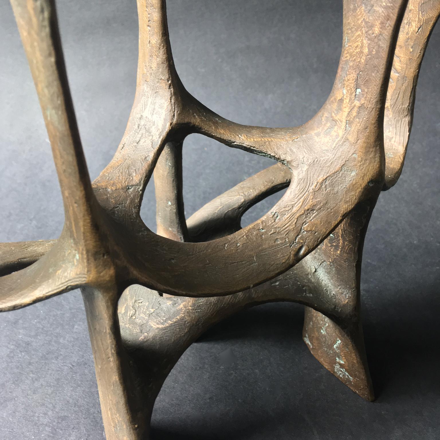 Cast Mid-Century Modern Bronze Five-Arm Candleholder or Candelabra