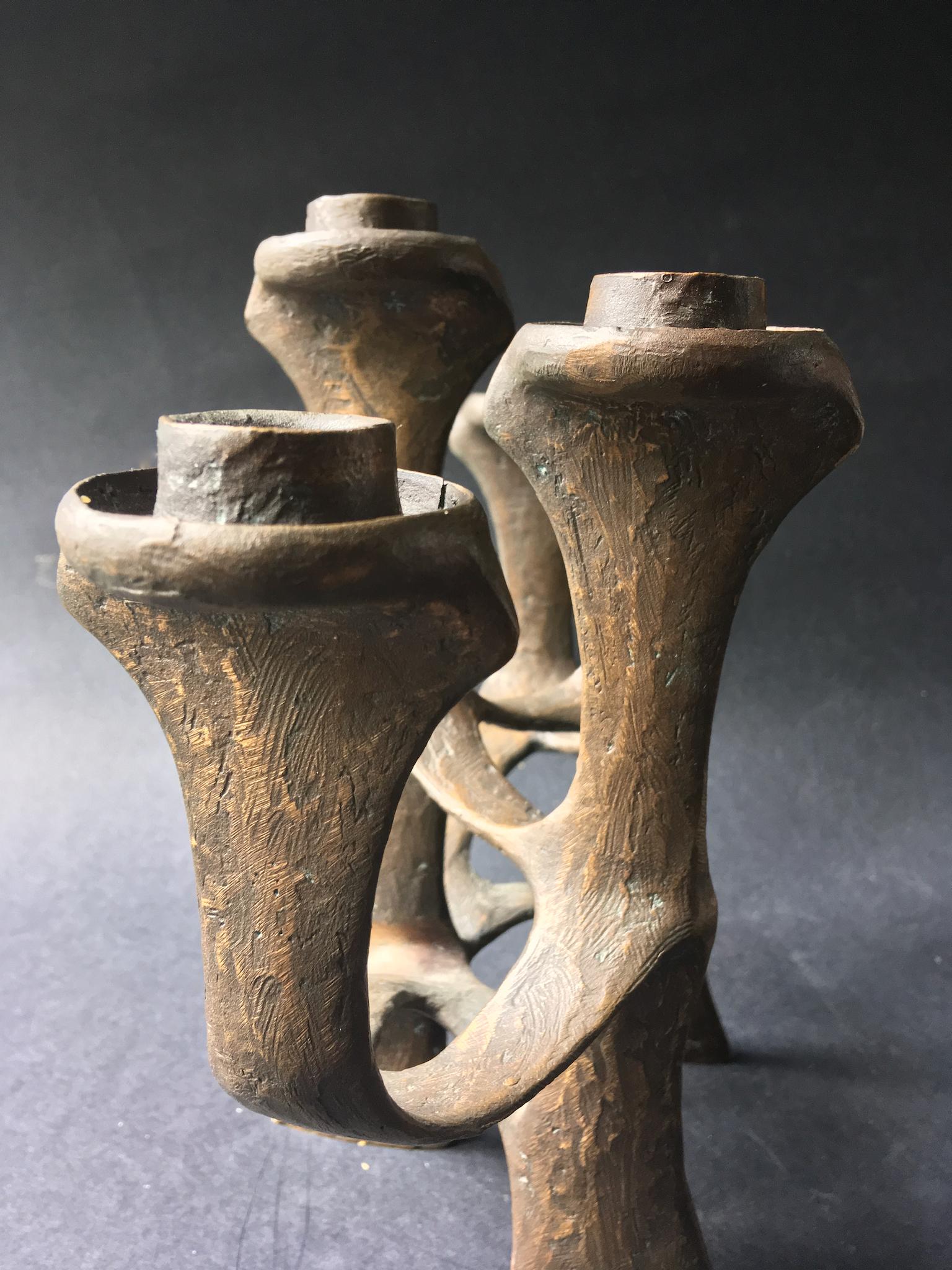Mid-Century Modern Bronze Five-Arm Candleholder or Candelabra 1